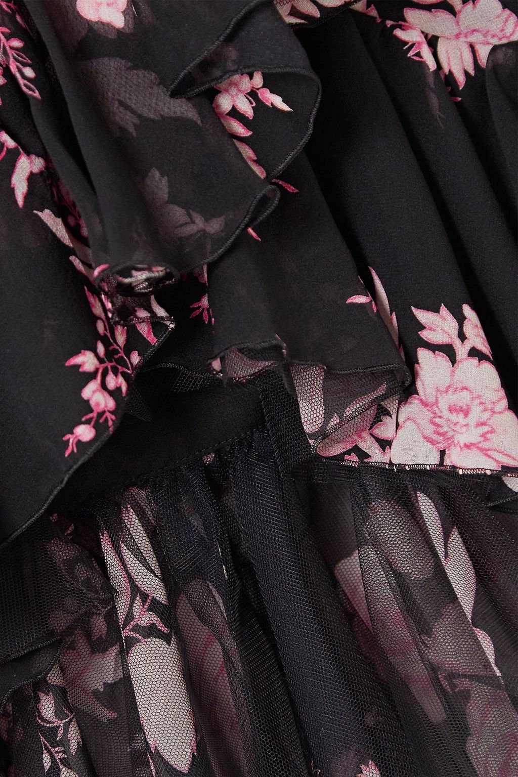 GIAMBATTISTA VALLI Wrap-effect ruffled floral-print silk-georgette mini dress