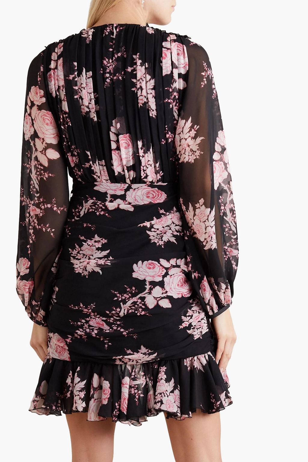 GIAMBATTISTA VALLI Wrap-effect ruffled floral-print silk-georgette mini dress