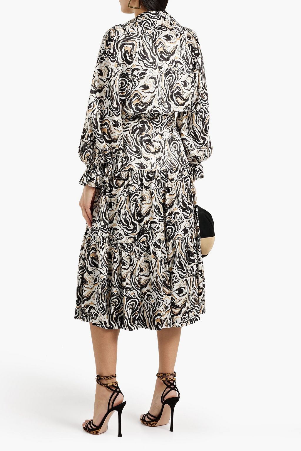 DIANE VON FURSTENBERG Danica double-breasted printed satin-jacquard midi dress