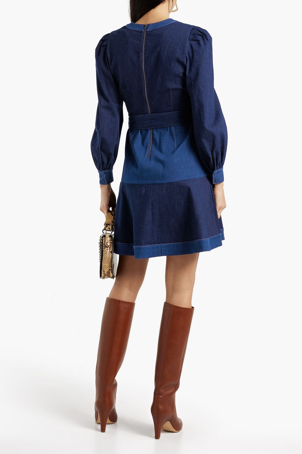 DIANE VON FURSTENBERG Santiago paneled denim mini dress