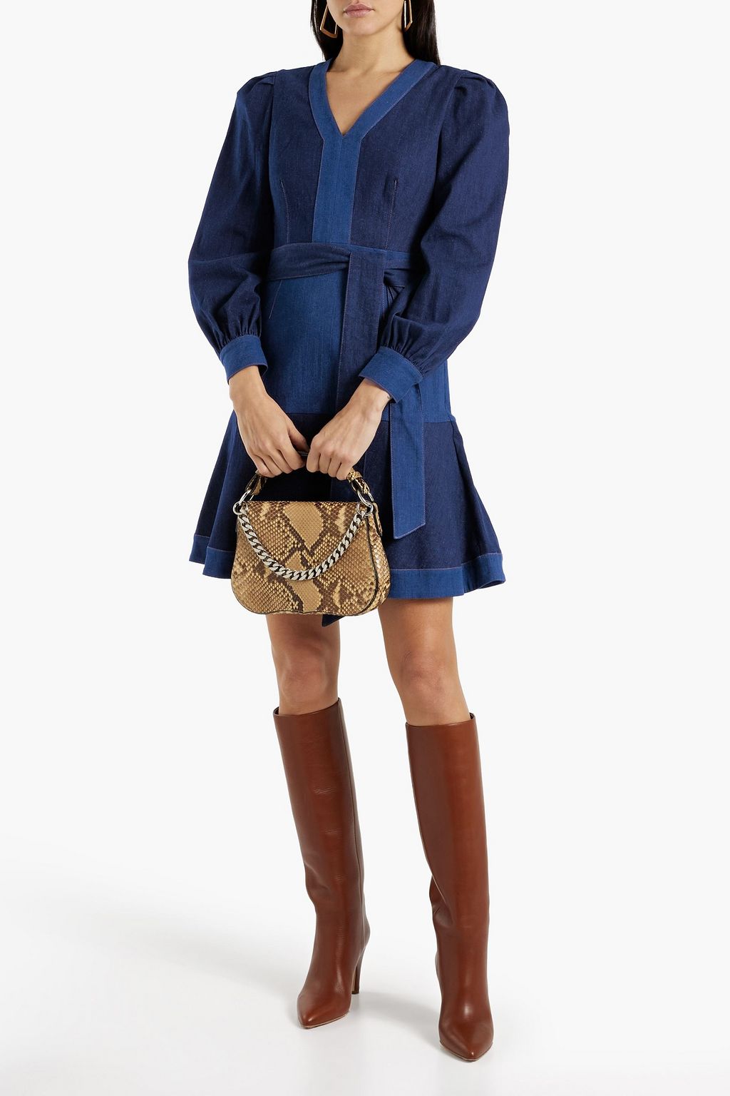 DIANE VON FURSTENBERG Santiago paneled denim mini dress
