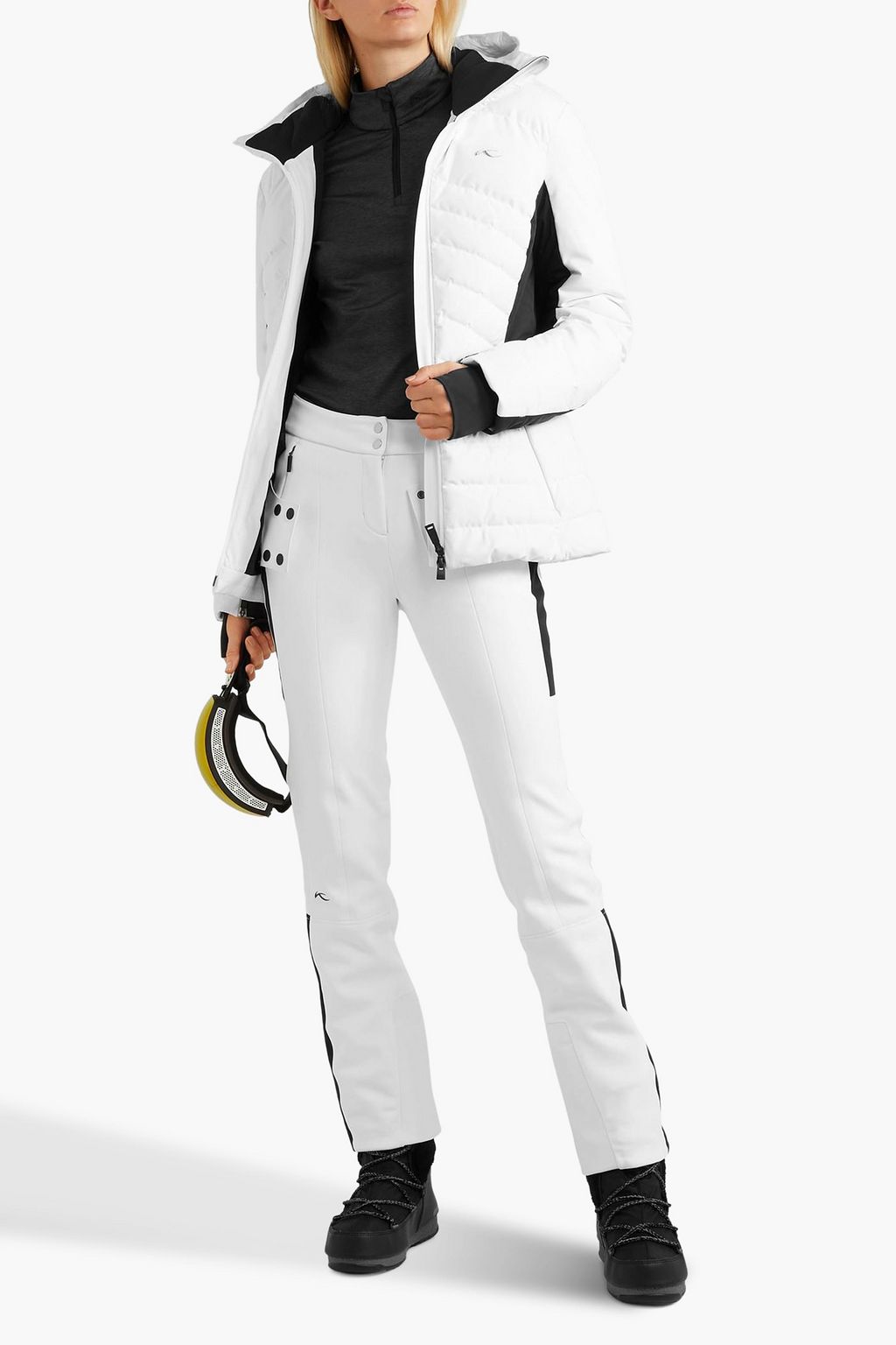 KJUS Duana two-tone hooded quilted down ski jacket