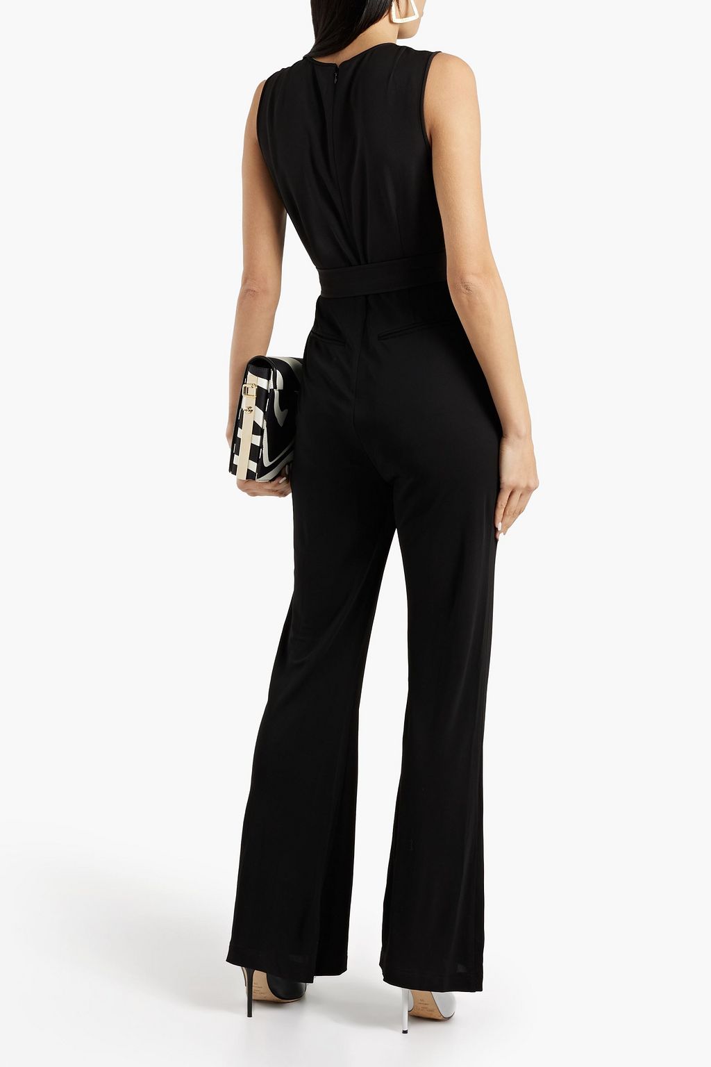 DIANE VON FURSTENBERG Audre belted crepe wide-leg jumpsuit