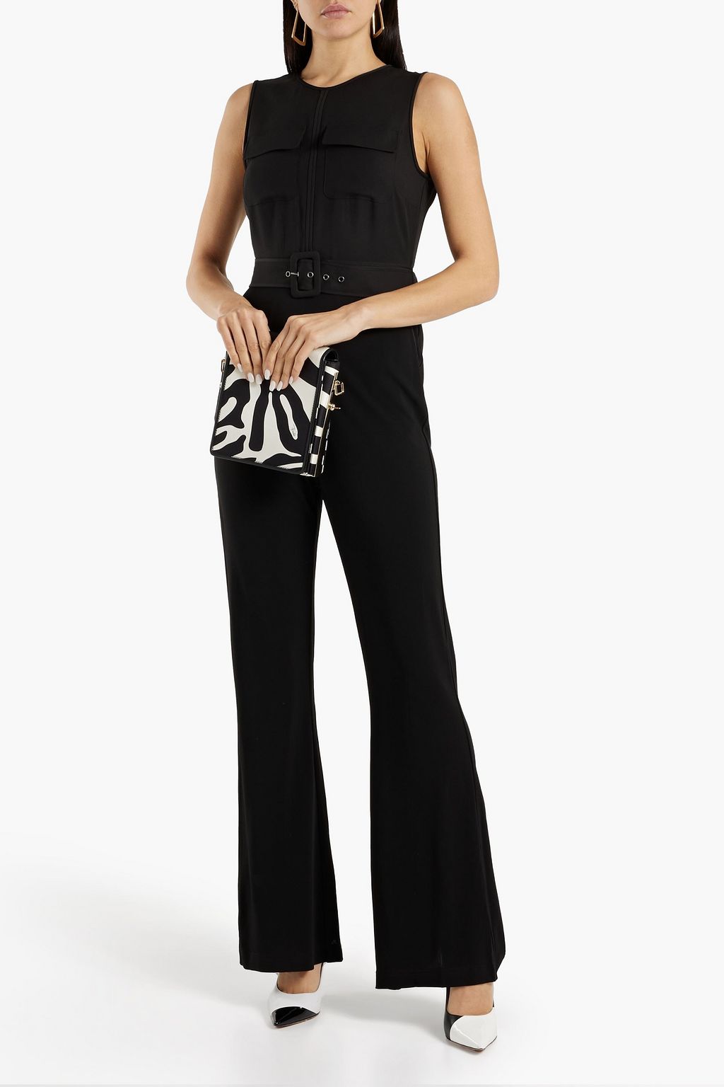 DIANE VON FURSTENBERG Audre belted crepe wide-leg jumpsuit