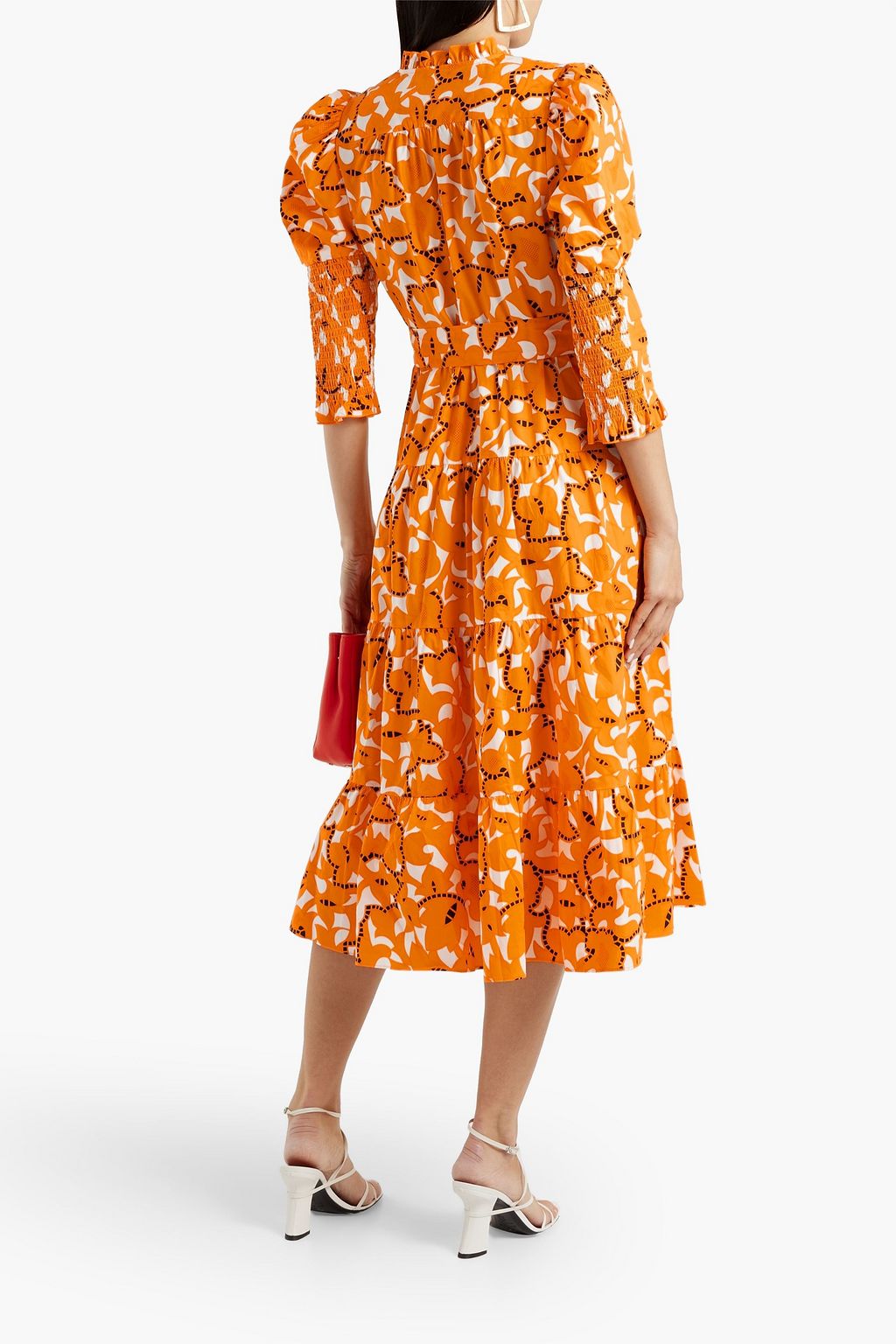 DIANE VON FURSTENBERG Leylani ruffled printed cotton-poplin midi dress ...