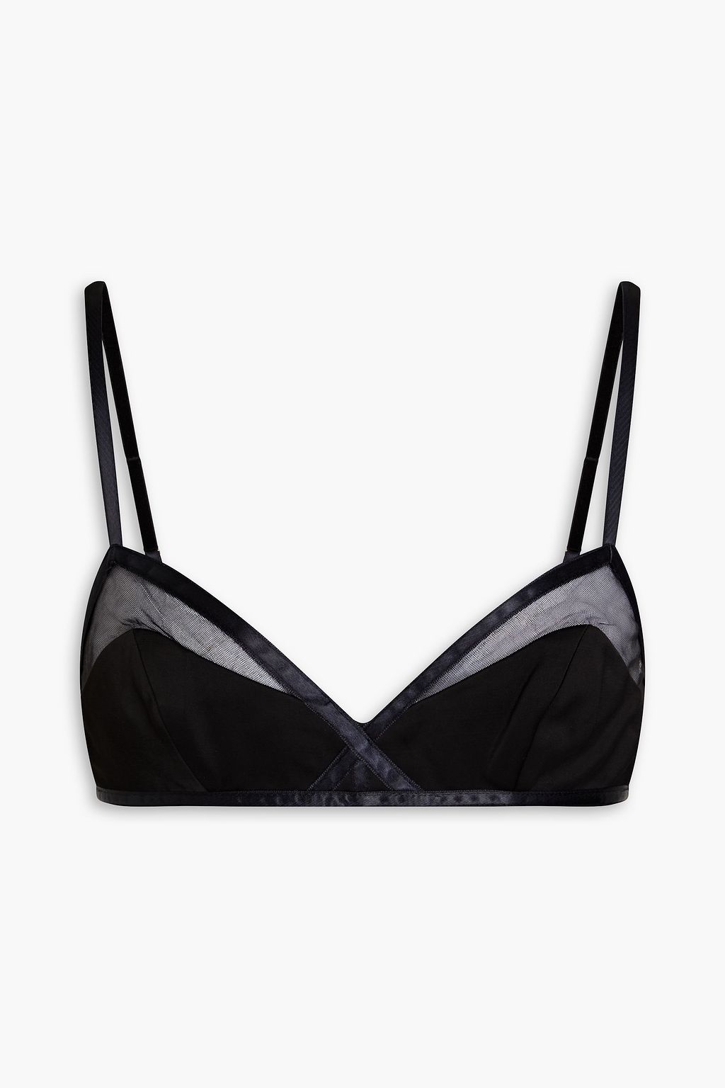 ZIMMERMANN Satin-paneled tulle triangle bra