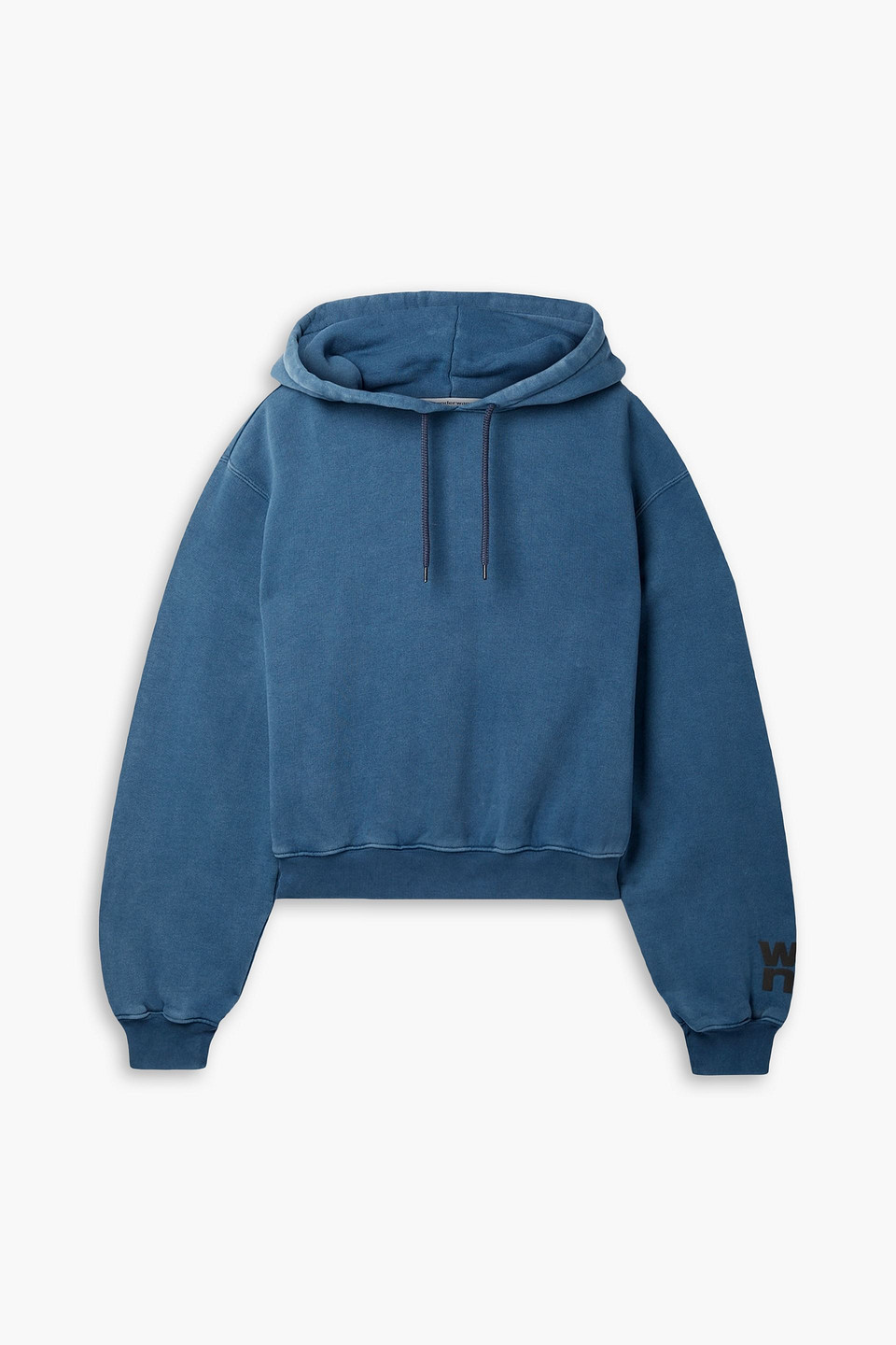 Alexander Wang T Printed Cotton-jersey Hoodie In Blue