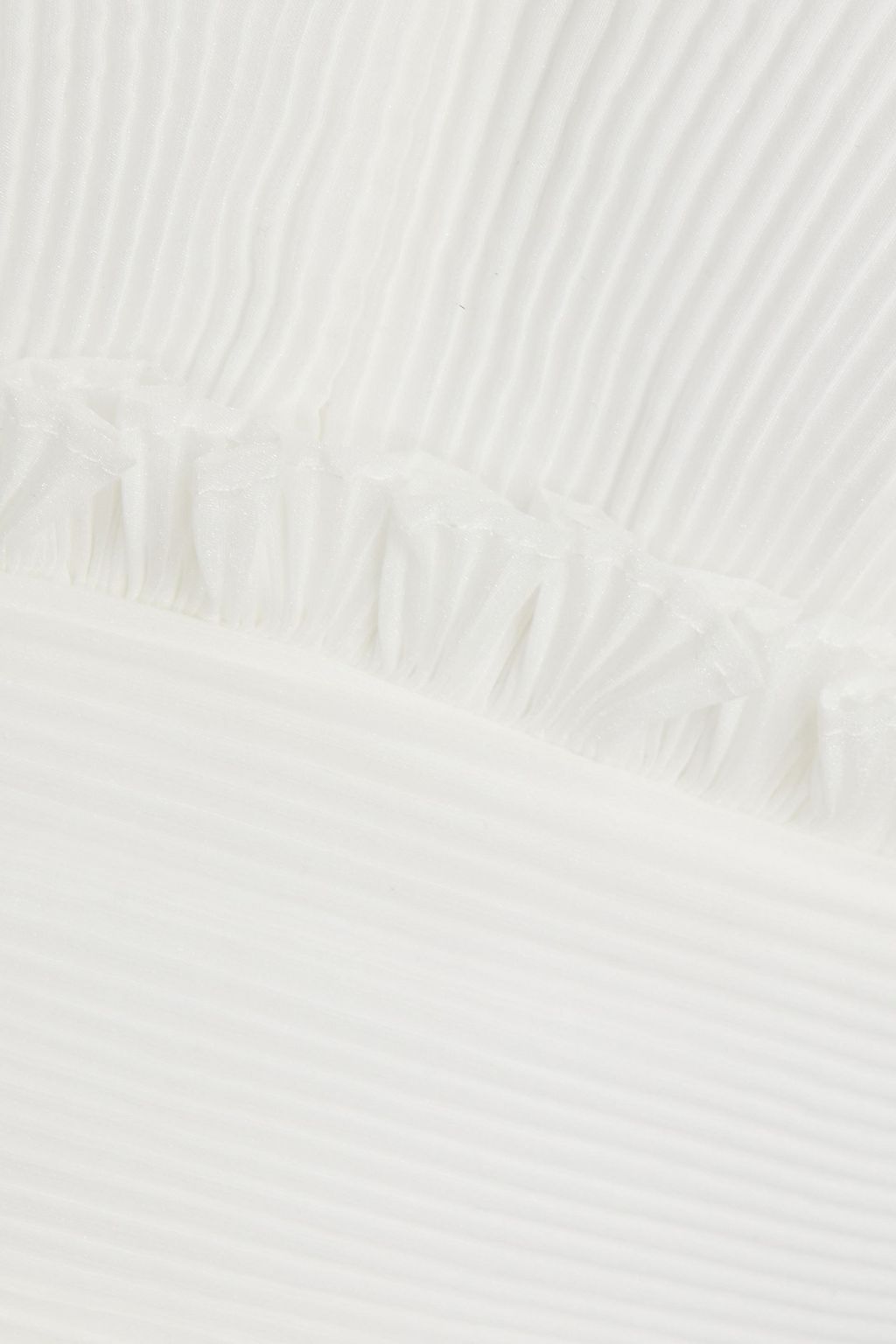 ZIMMERMANN Cropped ruffled plissé-organza top