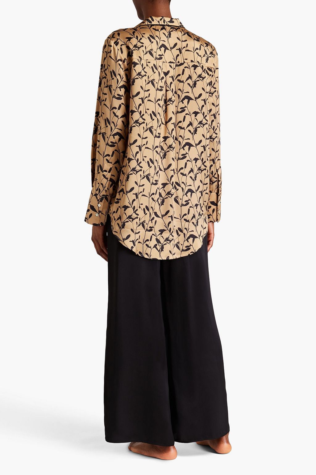 ASCENO The Paris printed silk-satin shirt