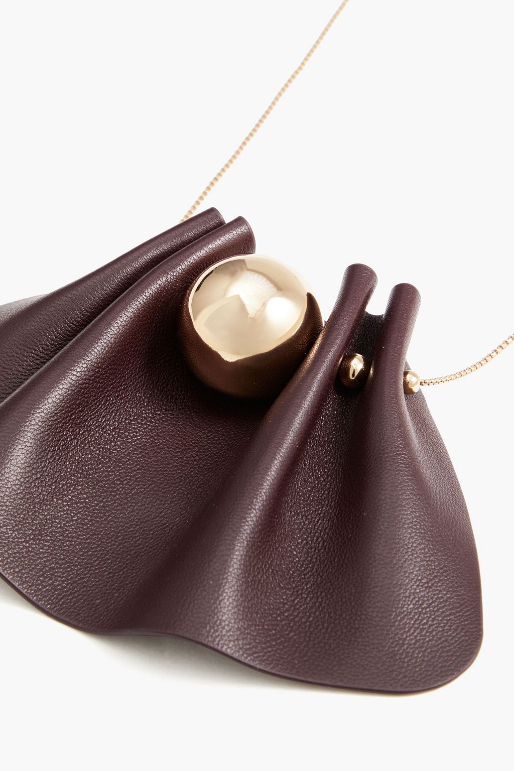 TORY BURCH Gold-tone, leather and bead necklace