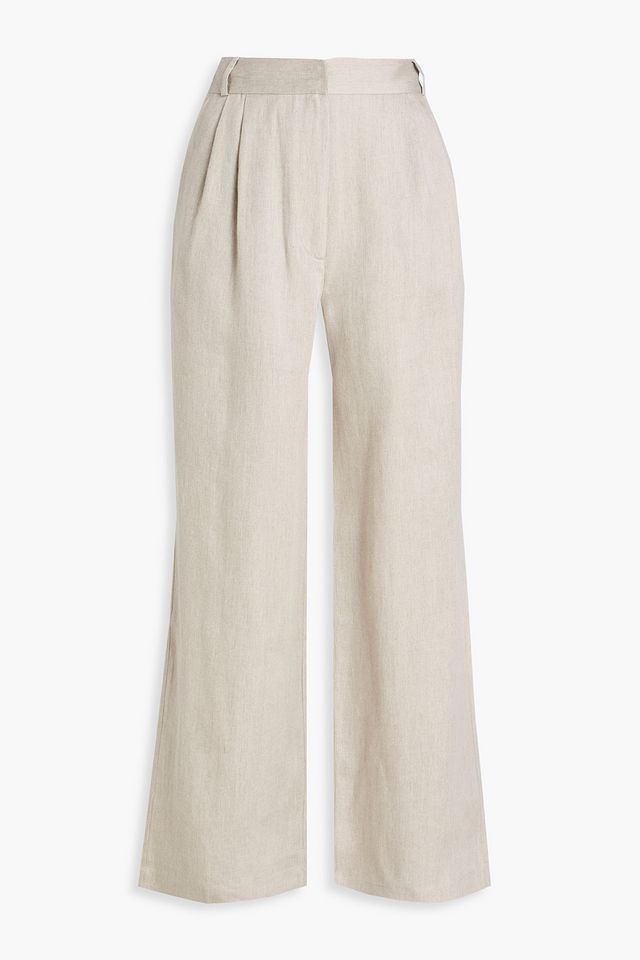 Rivello pleated organic linen wide-leg pants