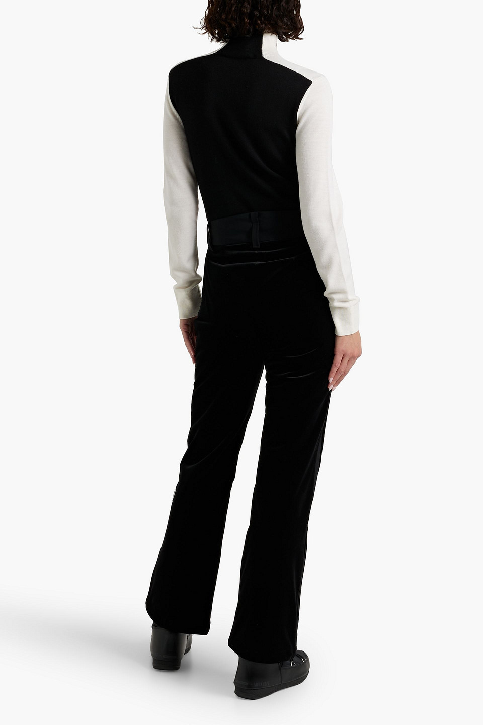 ERIN SNOW COLOR-BLOCK MERINO WOOL TURTLENECK SWEATER