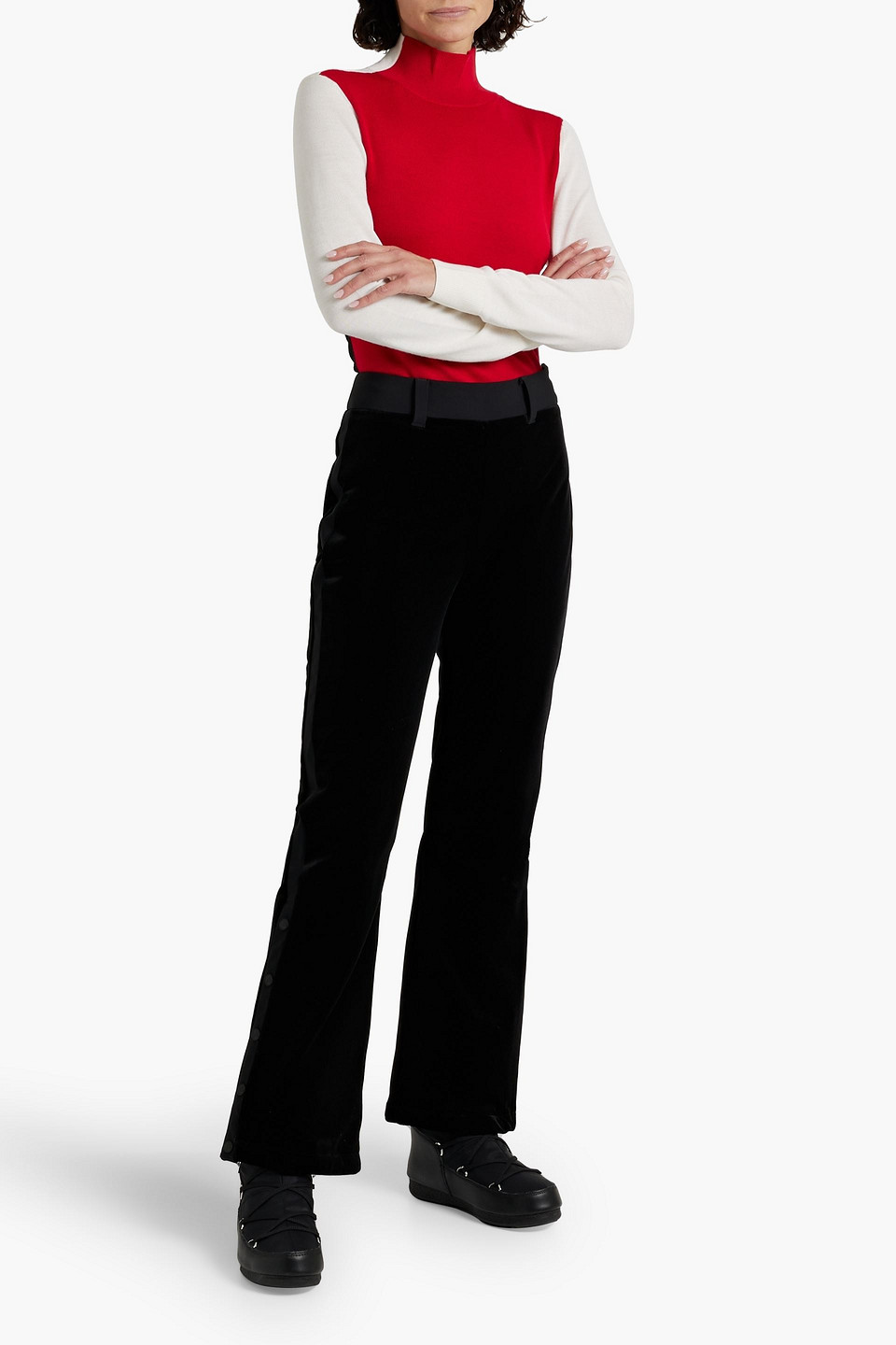 ERIN SNOW COLOR-BLOCK MERINO WOOL TURTLENECK SWEATER