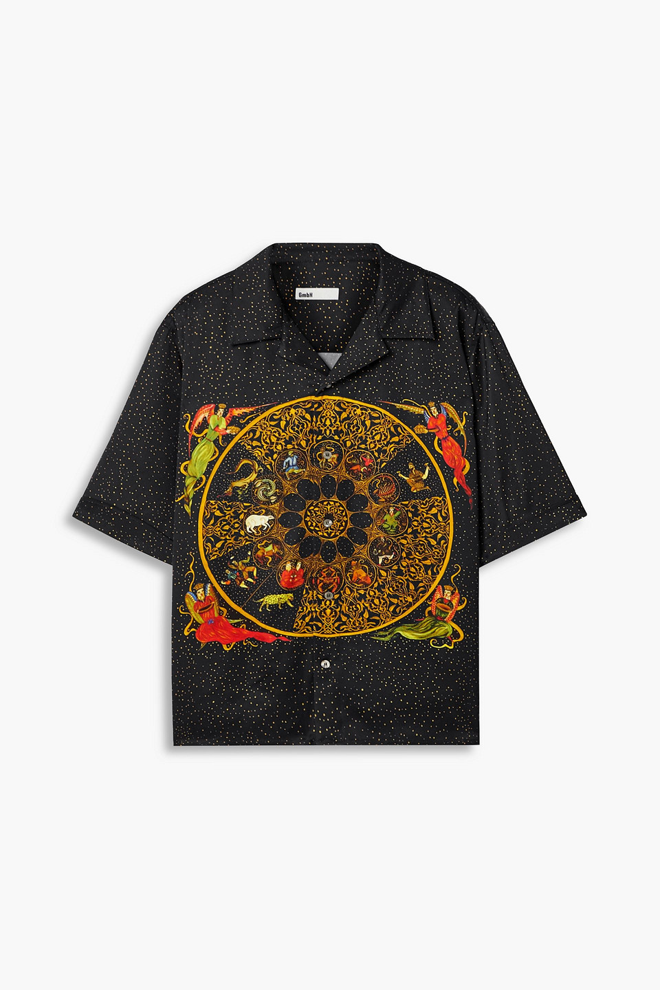 Gmbh Luka Printed Satin Shirt In Black