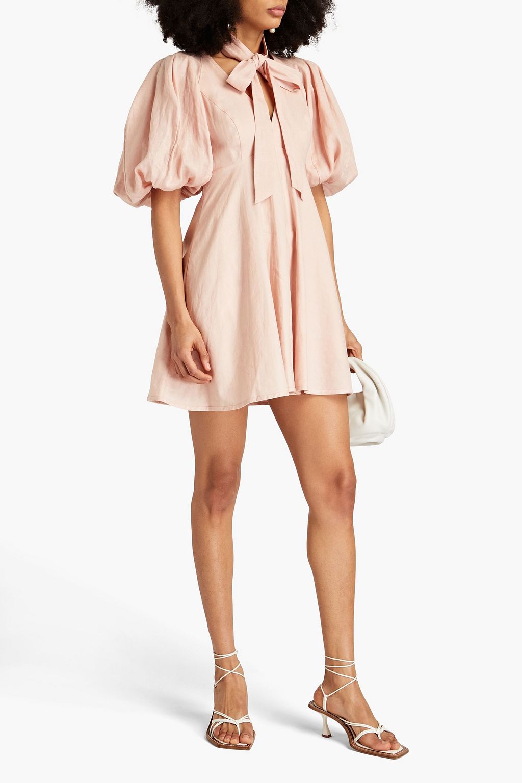 ZIMMERMANN Gathered linen mini dress