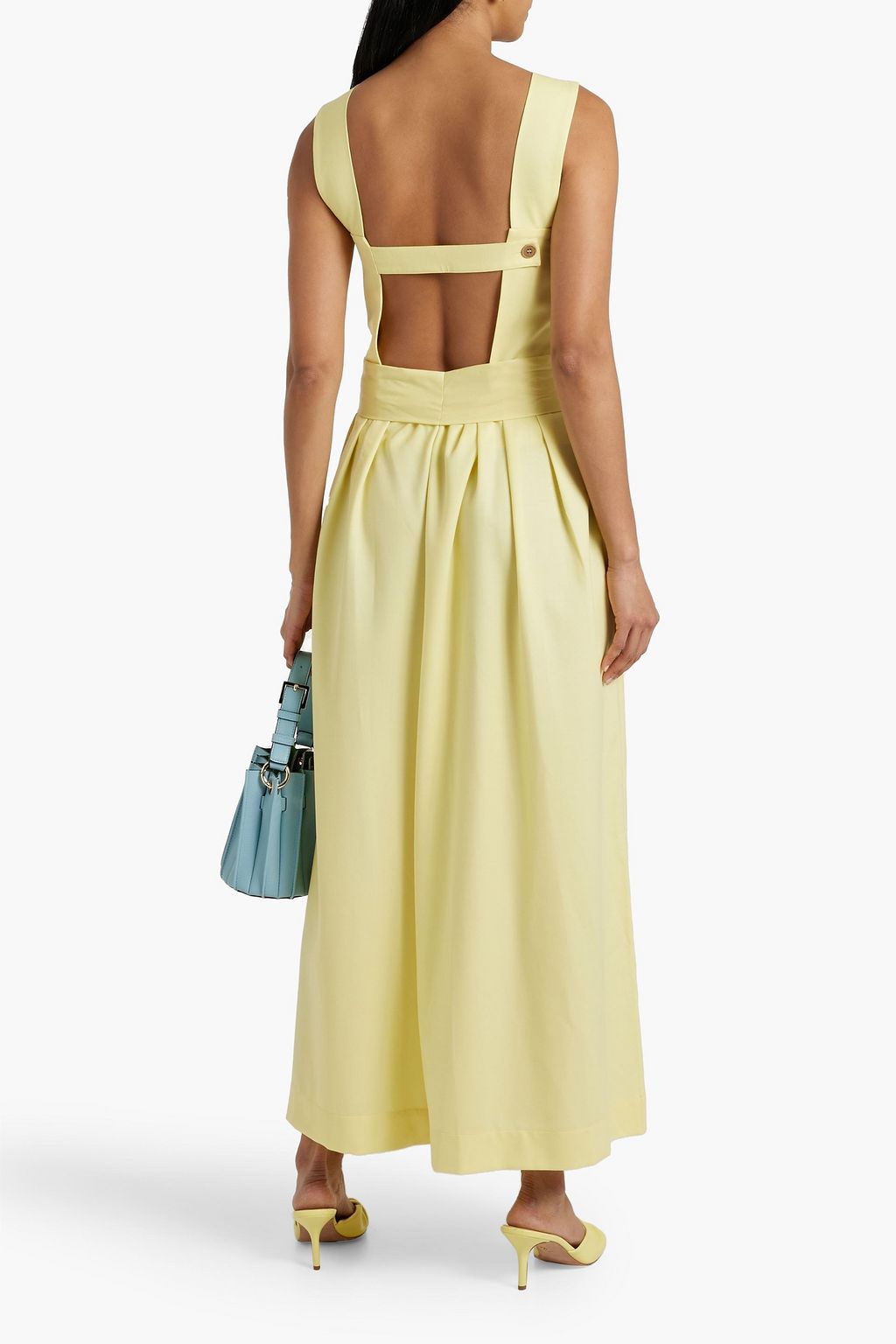 KING & TUCKFIELD Pleated wool-twill wide-leg jumpsuit