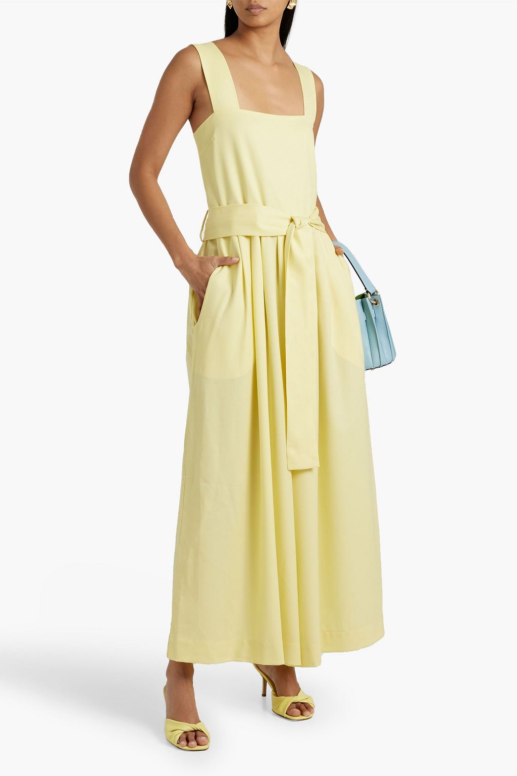 KING & TUCKFIELD Pleated wool-twill wide-leg jumpsuit