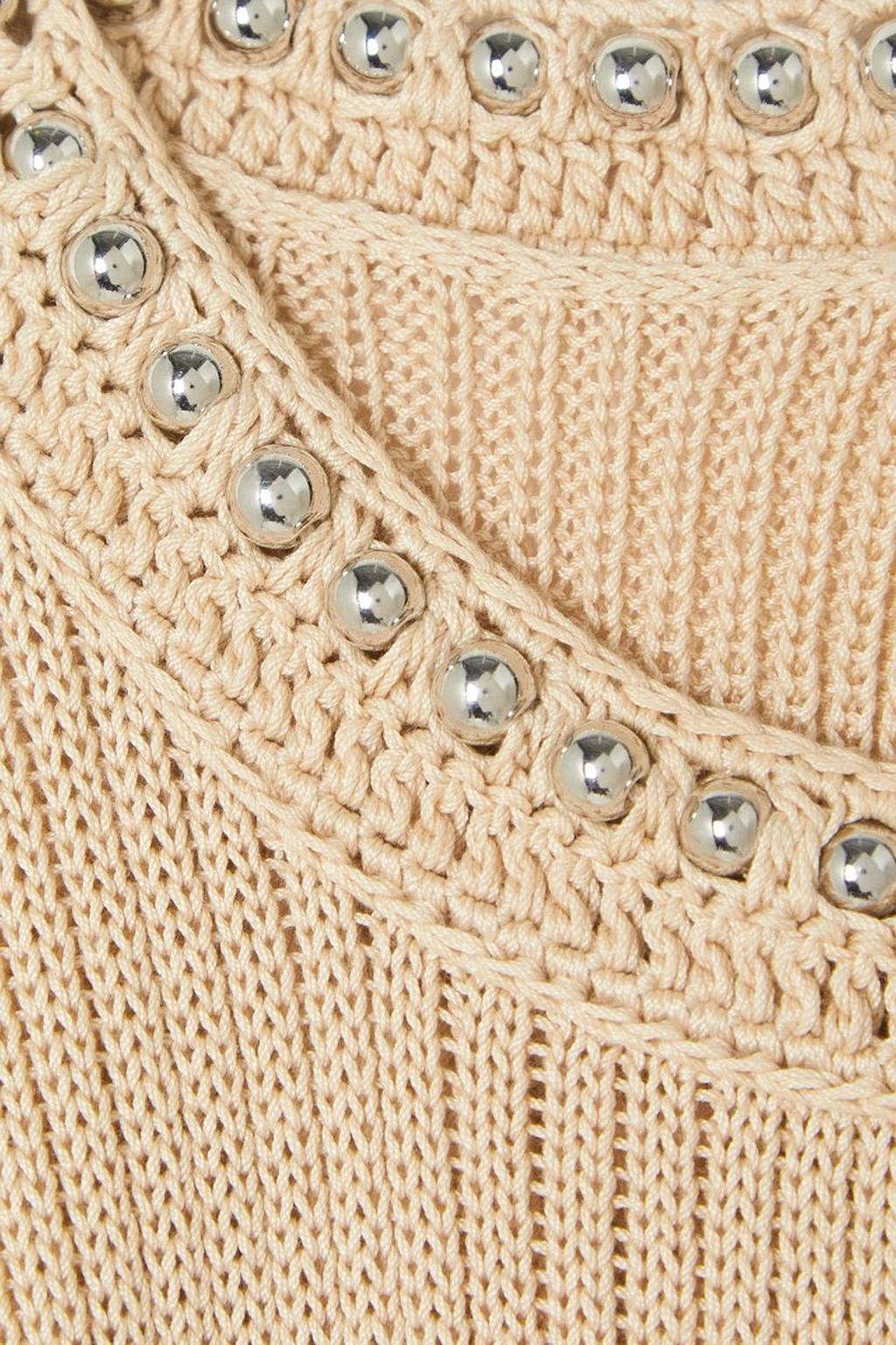 RABANNE Embellished open-knit cotton mini dress