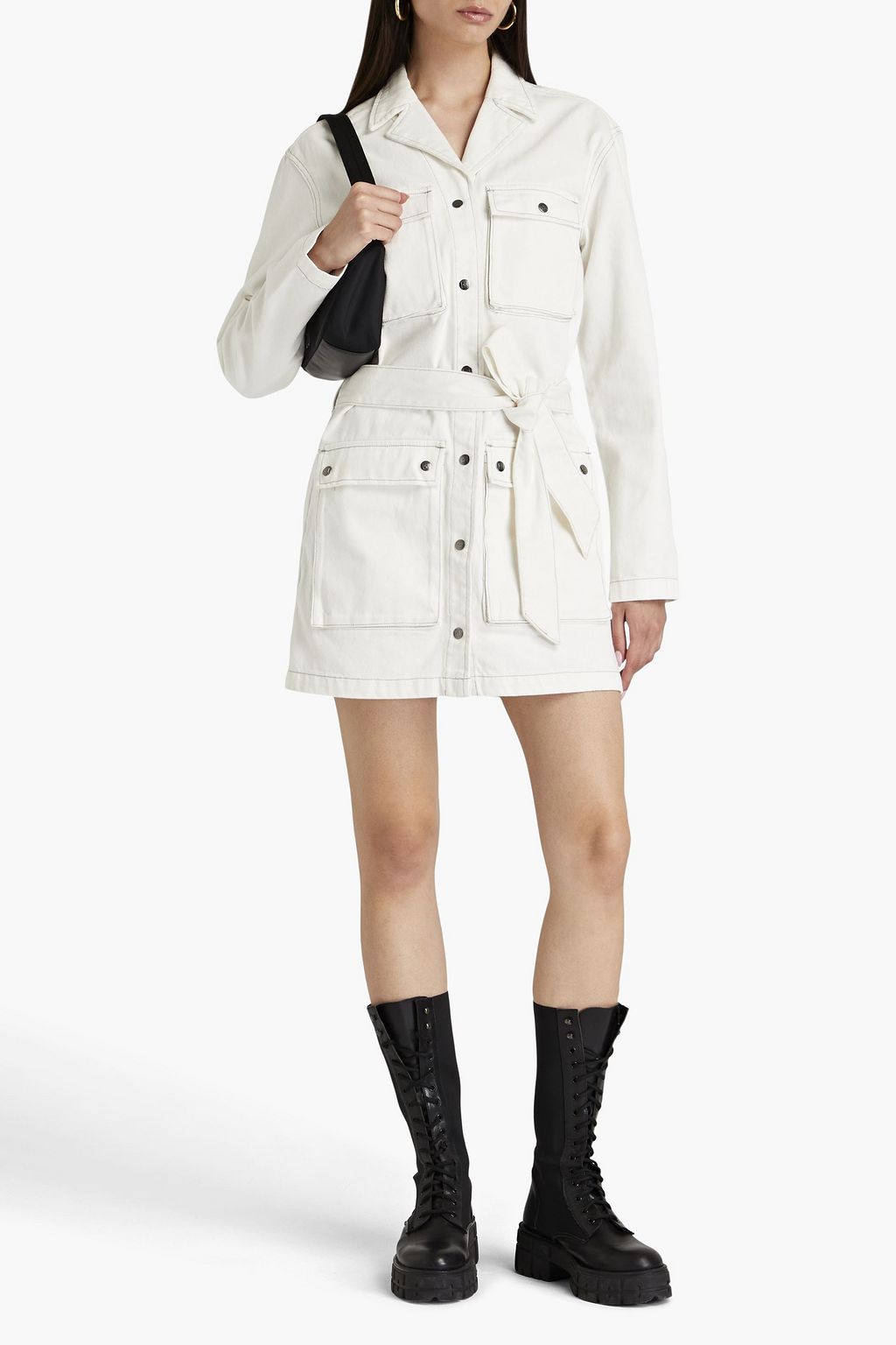 KSUBI Tactics belted denim mini shirt dress | THE OUTNET