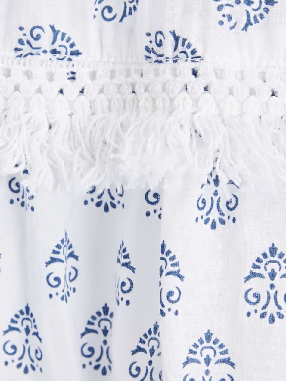 claudia tiered printed cotton coverup