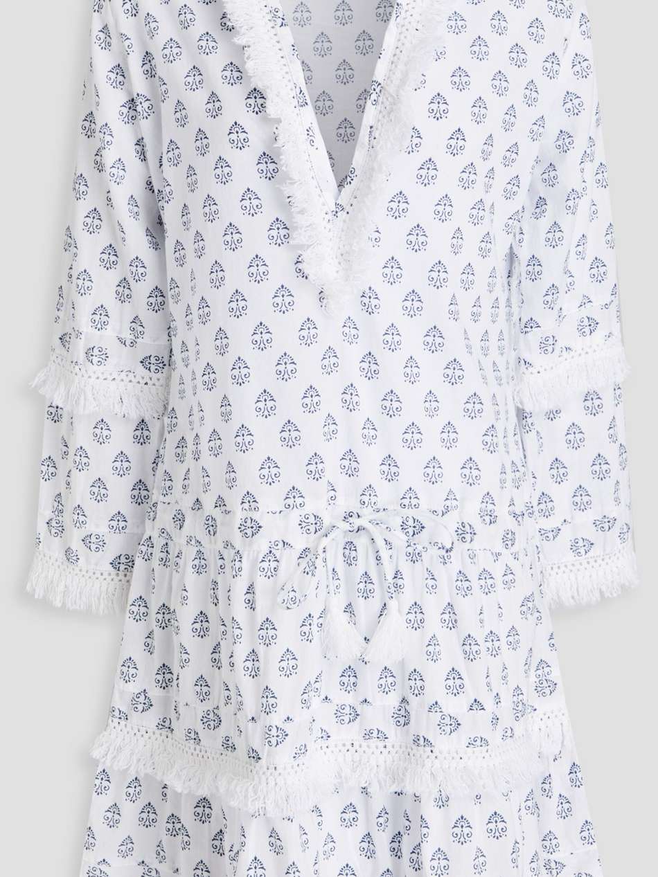 claudia tiered printed cotton coverup
