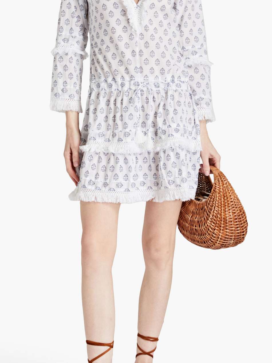 claudia tiered printed cotton coverup
