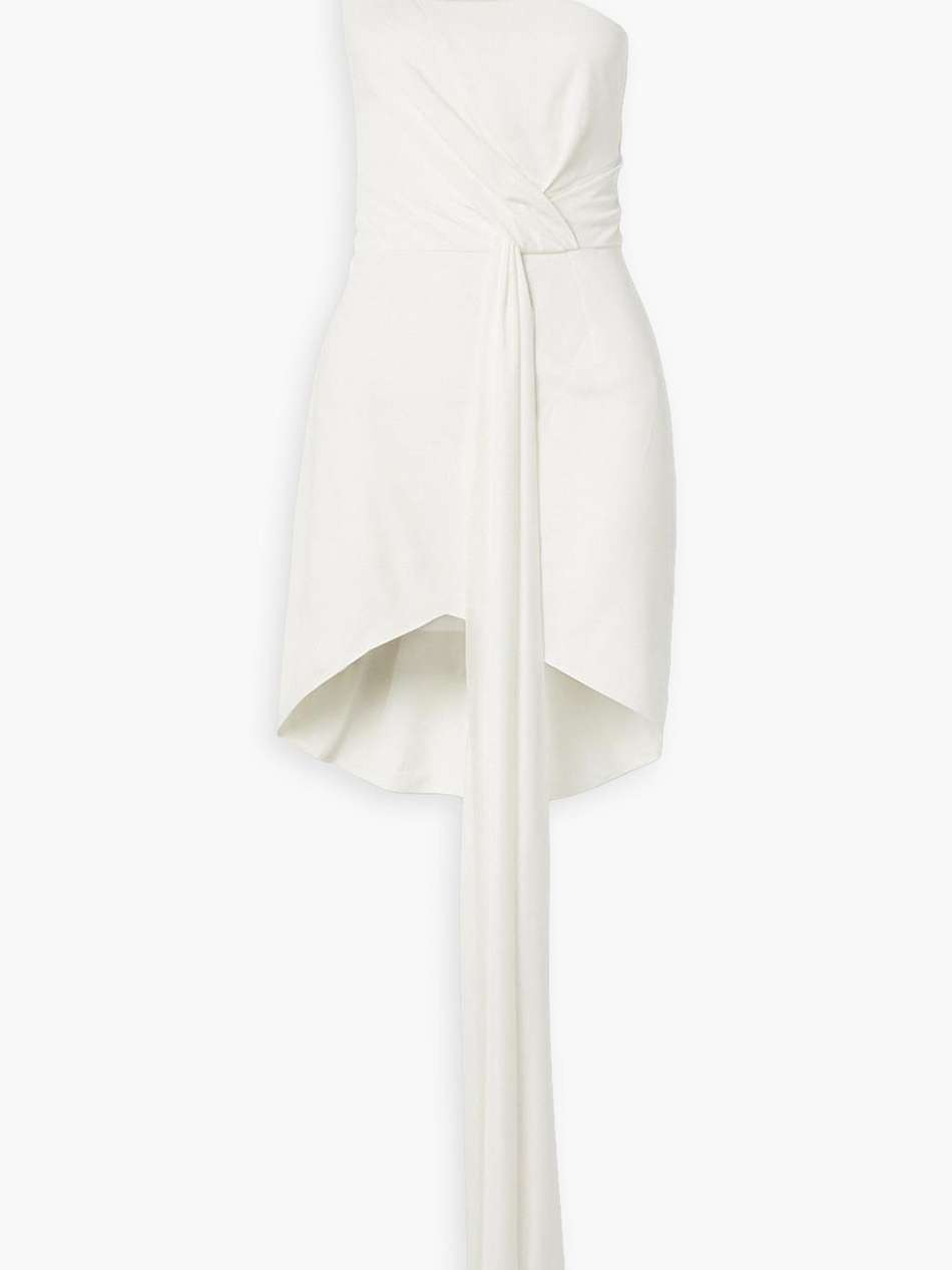 the quartz one-shoulder draped silk-jersey mini dress
