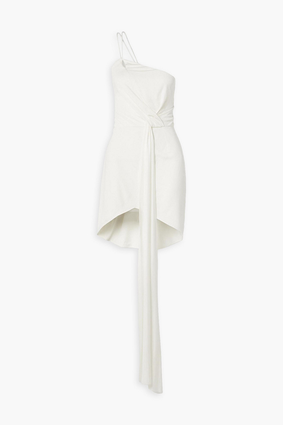 Tre By Natalie Ratabesi The Quartz One-shoulder Draped Silk-jersey Mini Dress In Ivory