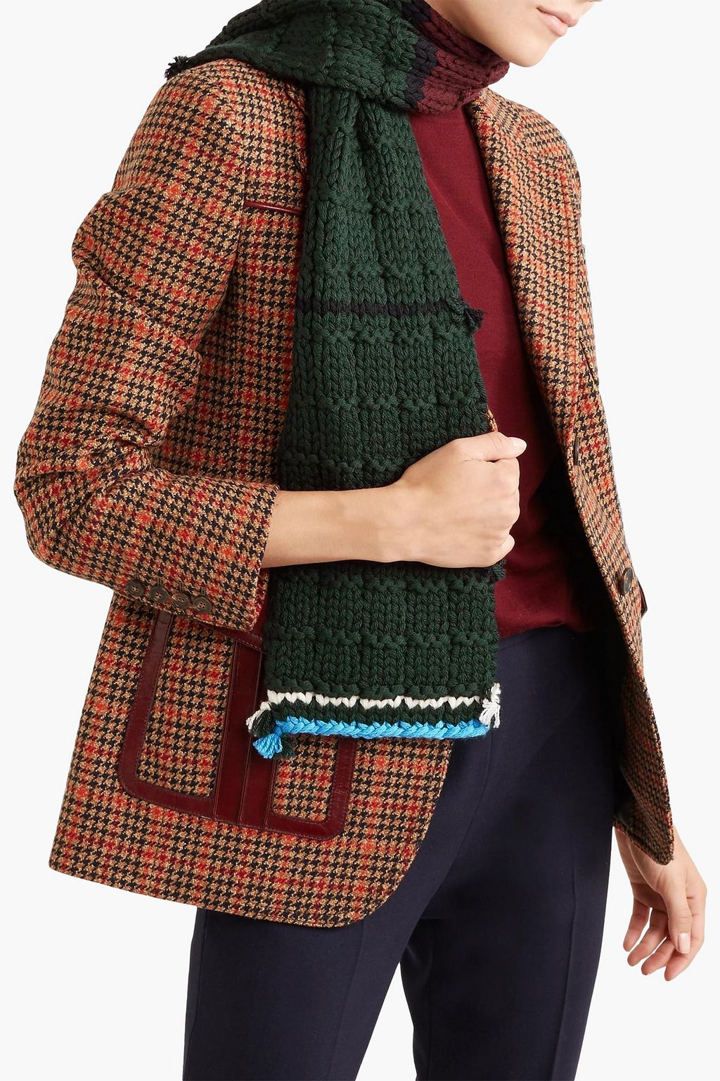 PRADA Tasseled wool scarf