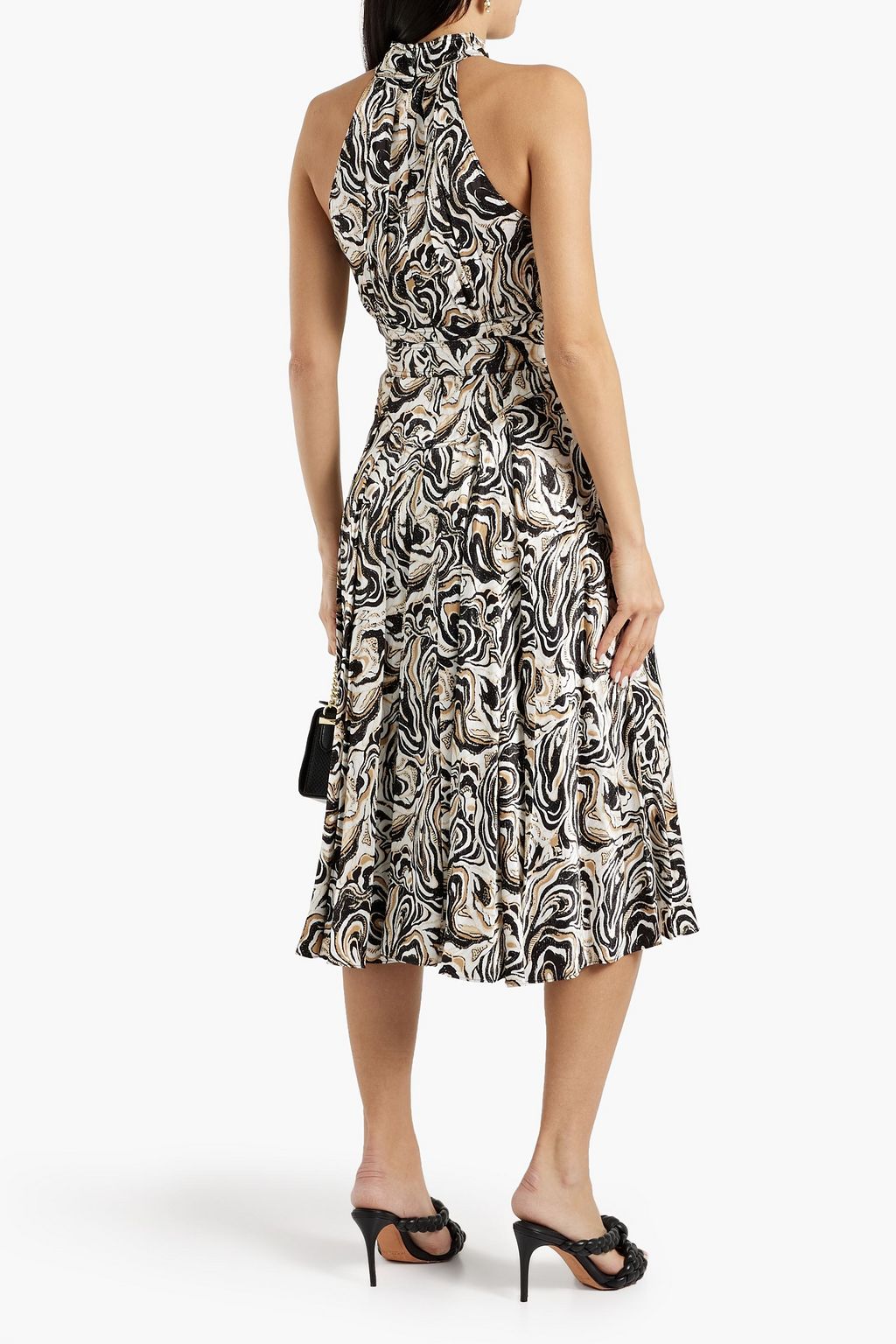 DIANE VON FURSTENBERG Nicola pleated printed satin-jacquard midi dress