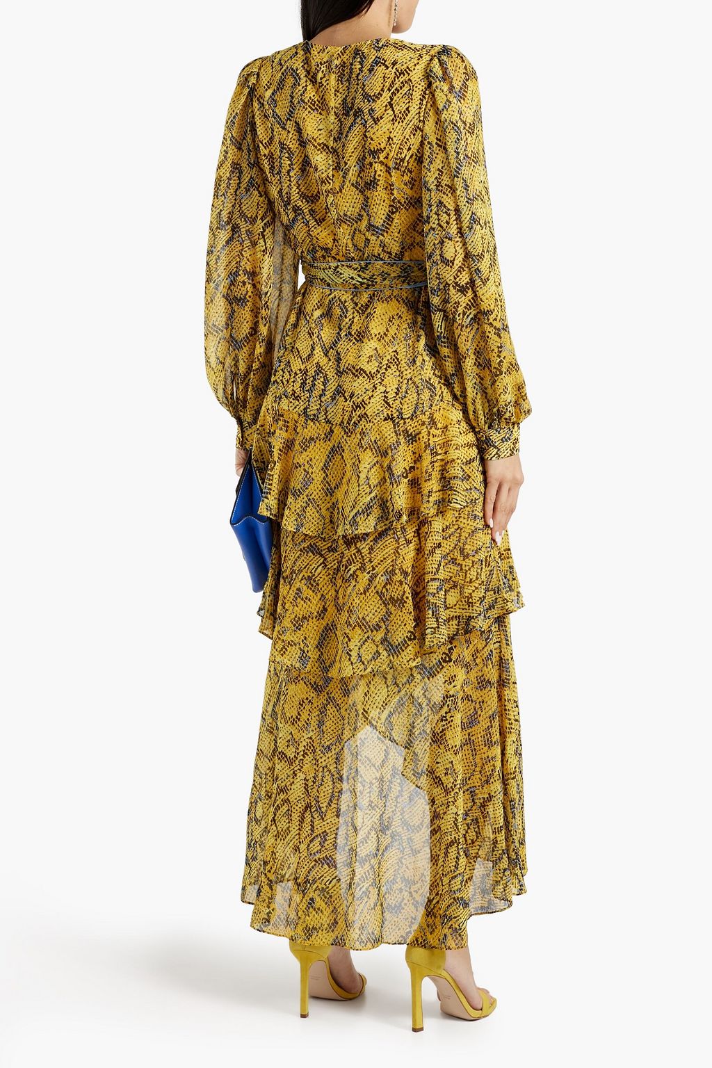 DIANE VON FURSTENBERG Silvia tiered printed chiffon midi wrap dress