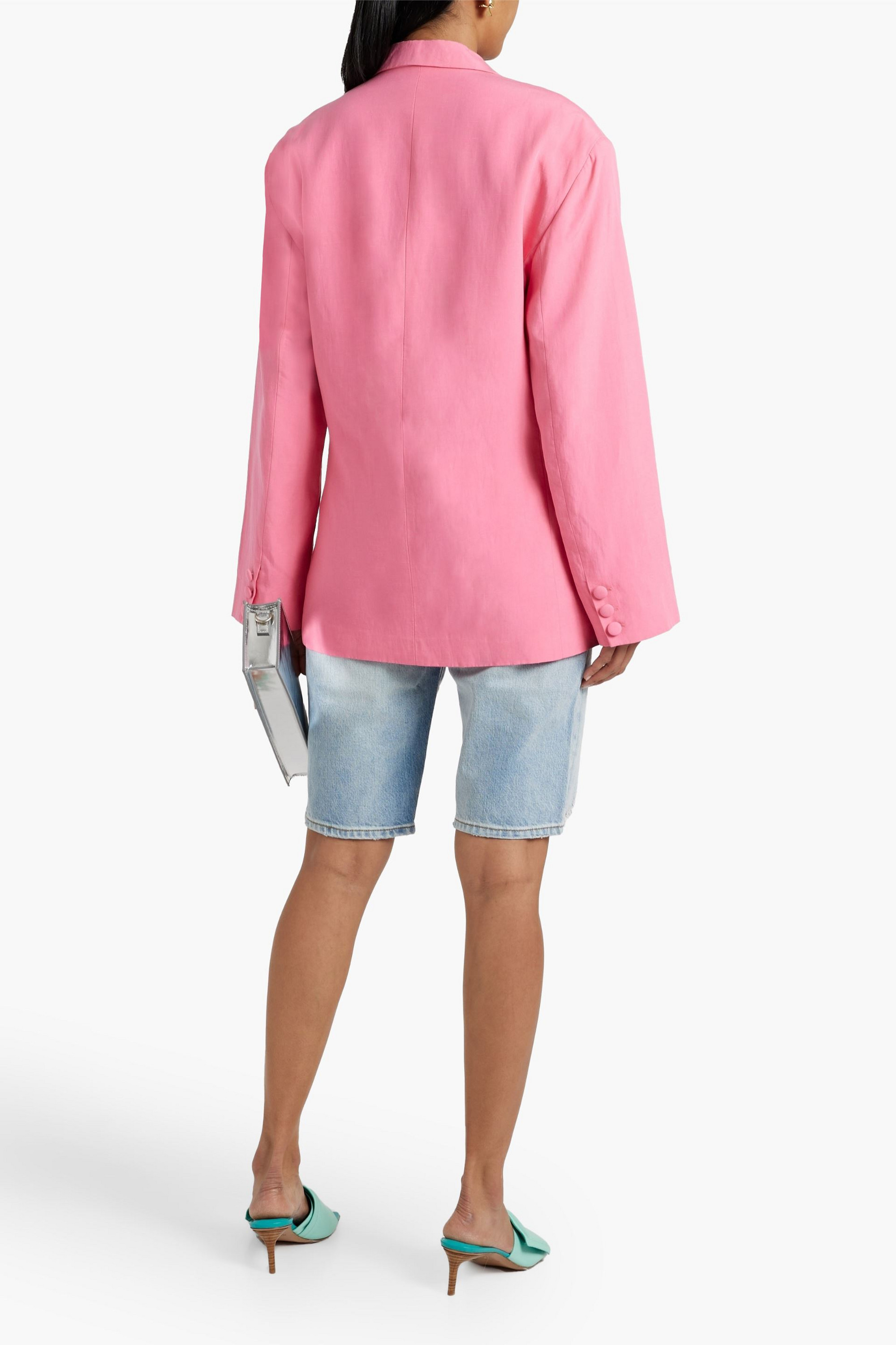 DE LA VALI Montana TENCEL™ and linen-blend blazer thumbnail