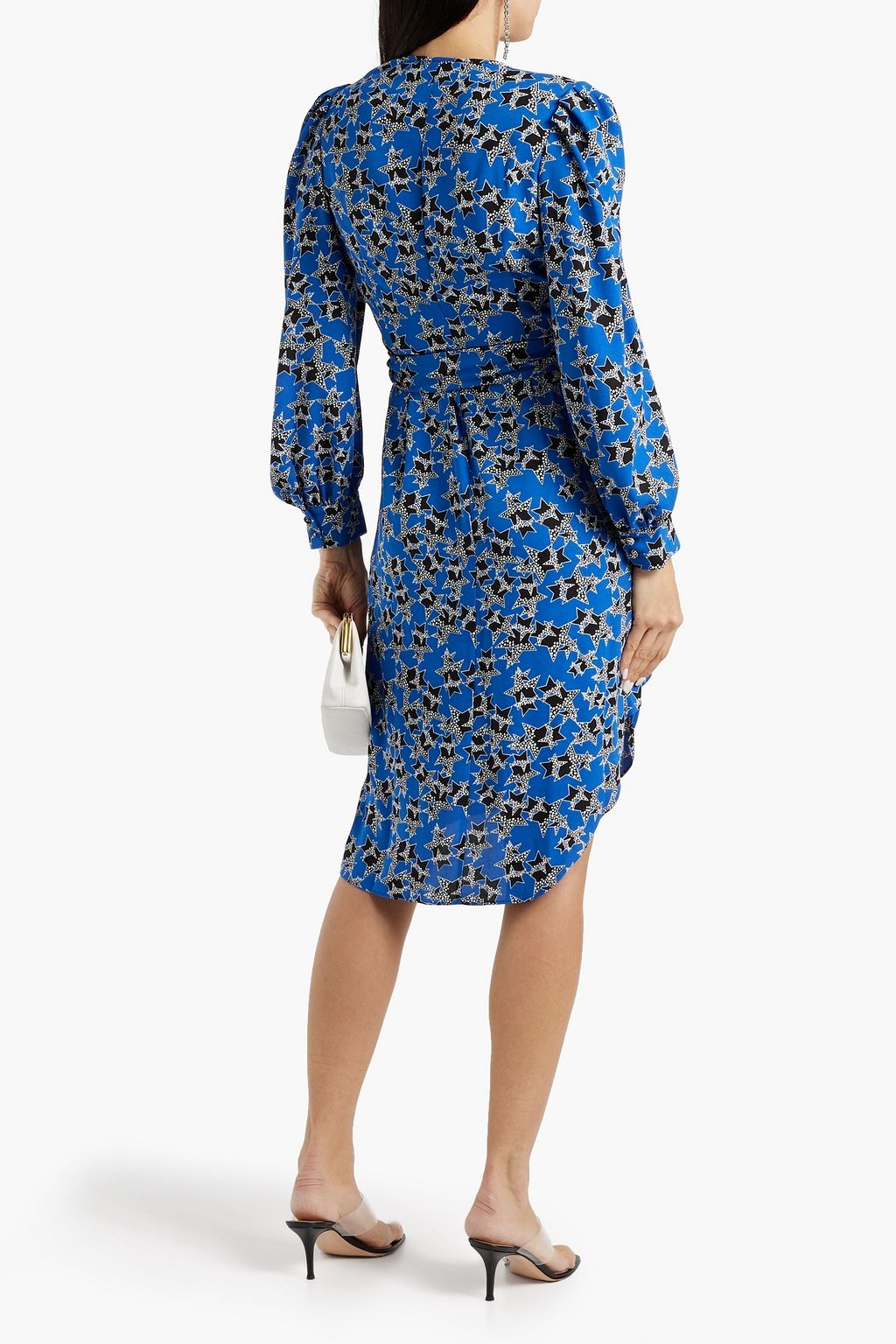 DIANE VON FURSTENBERG فستان ’إيفانيا’ من الكريب بتصميم ملتفّ وغير متماثل ومزين بطبعات