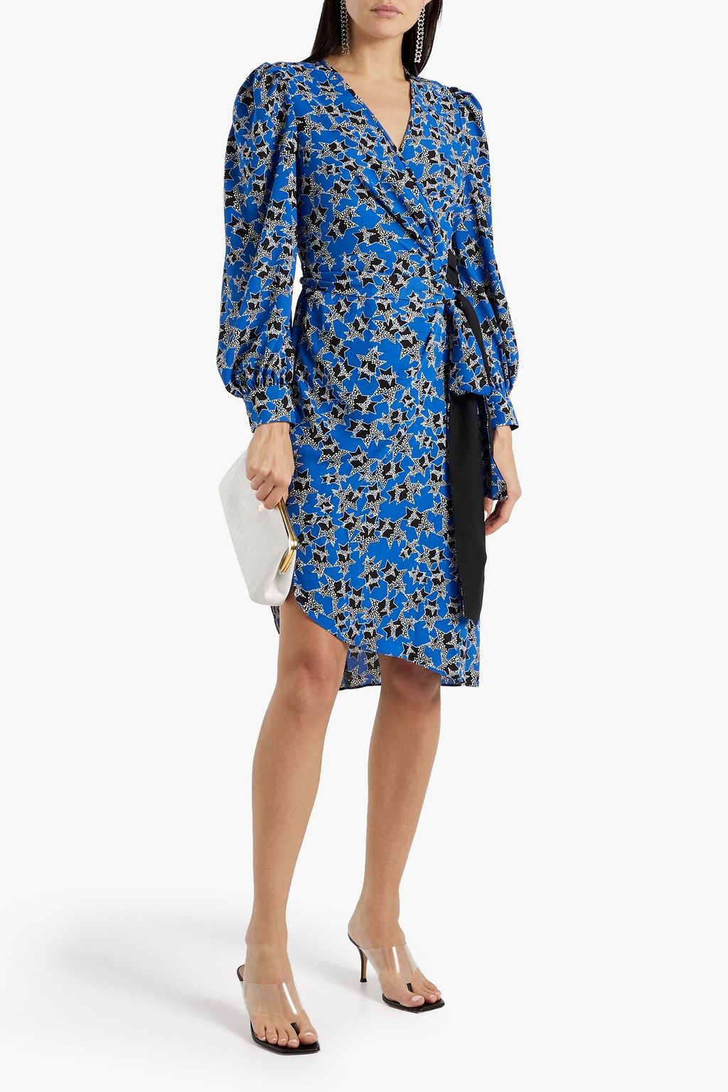 DIANE VON FURSTENBERG فستان ’إيفانيا’ من الكريب بتصميم ملتفّ وغير متماثل ومزين بطبعات