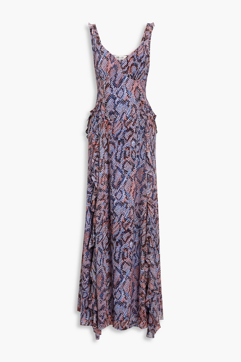 DIANE VON FURSTENBERG Arizona ruffled snake-print crepe de chine maxi ...