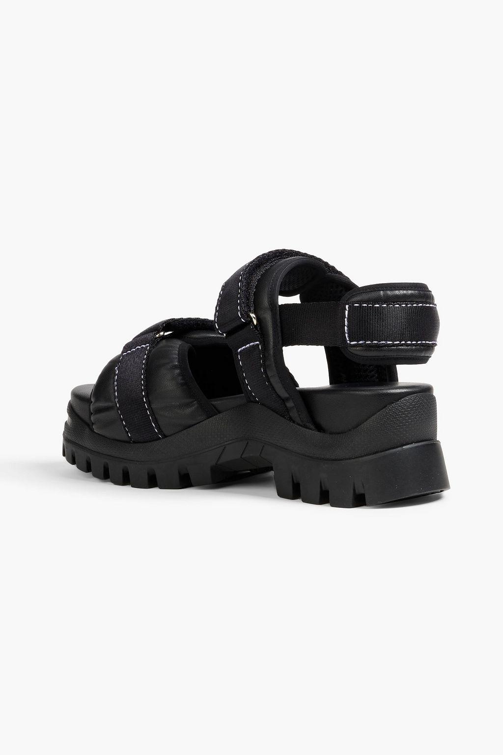 JW ANDERSON Monogram-trimmed padded leather slingback sandals