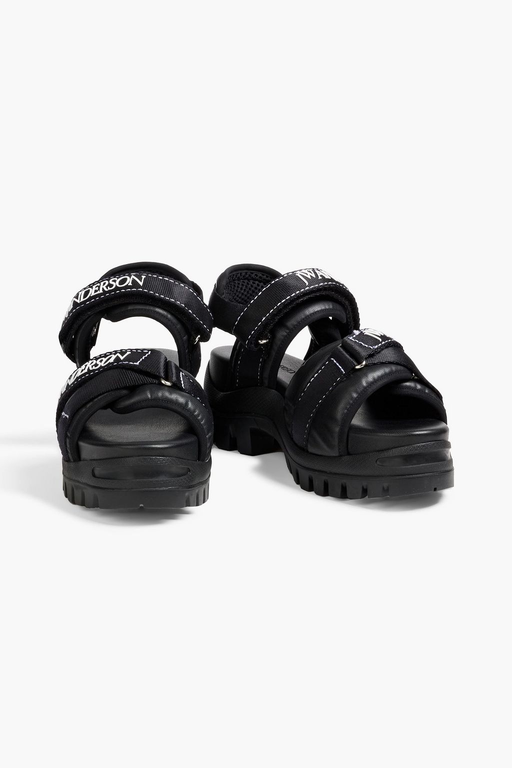JW ANDERSON Monogram-trimmed padded leather slingback sandals