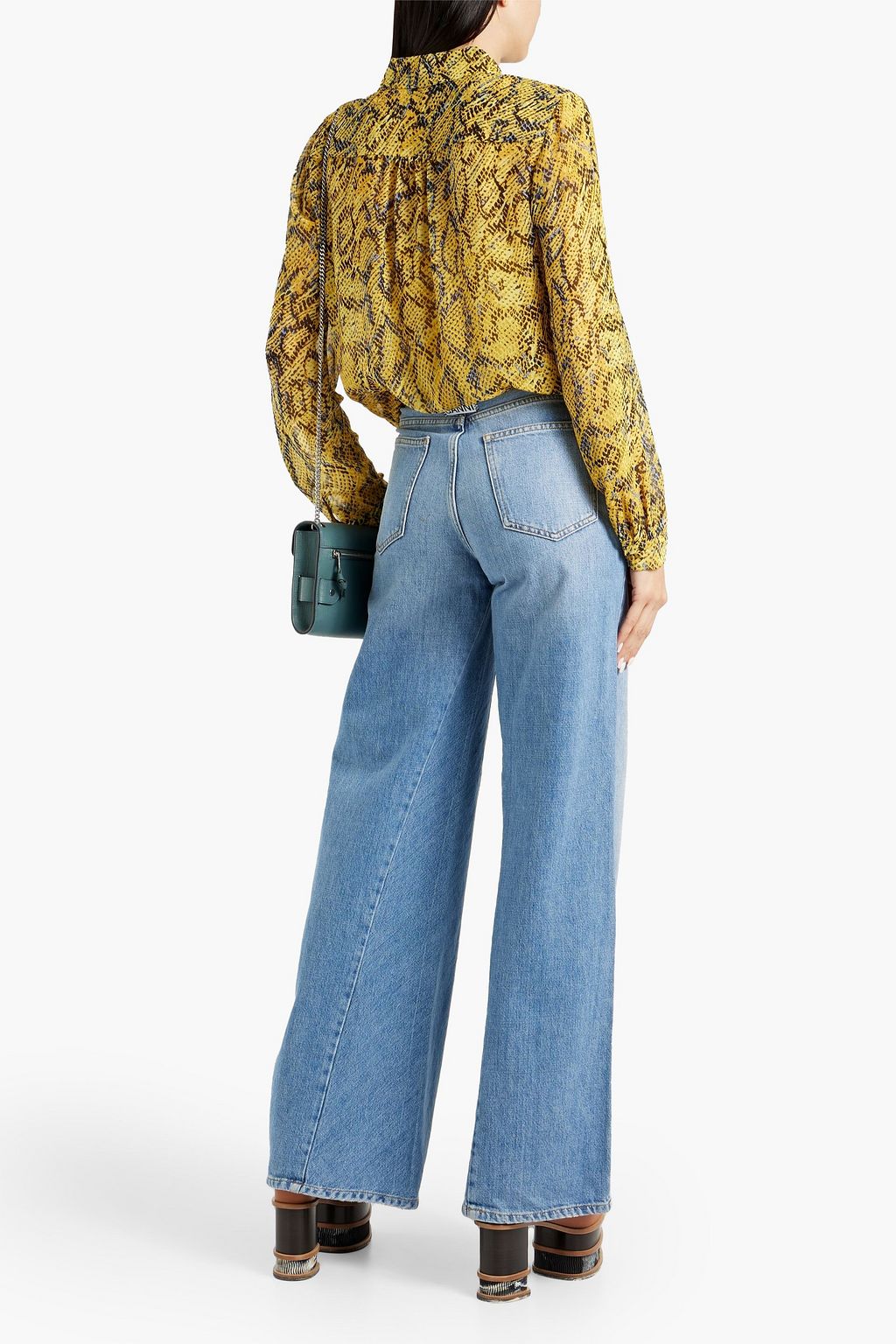 DIANE VON FURSTENBERG Lorelei gathered printed chiffon shirt