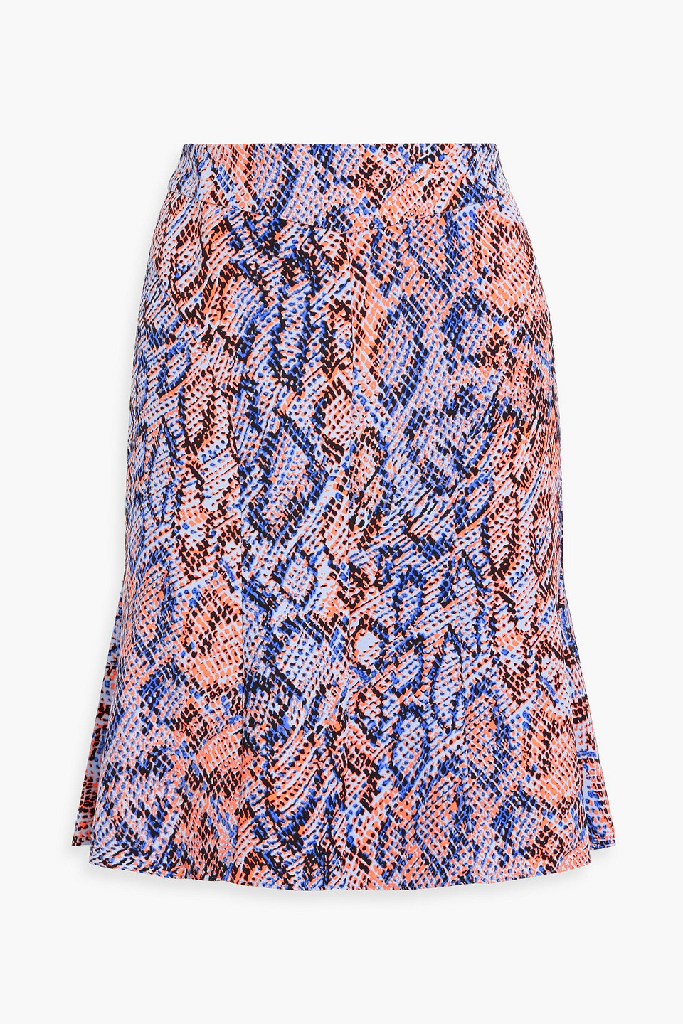 Diane Von Furstenberg Sutton Snake-print Jersey Skirt In Blue