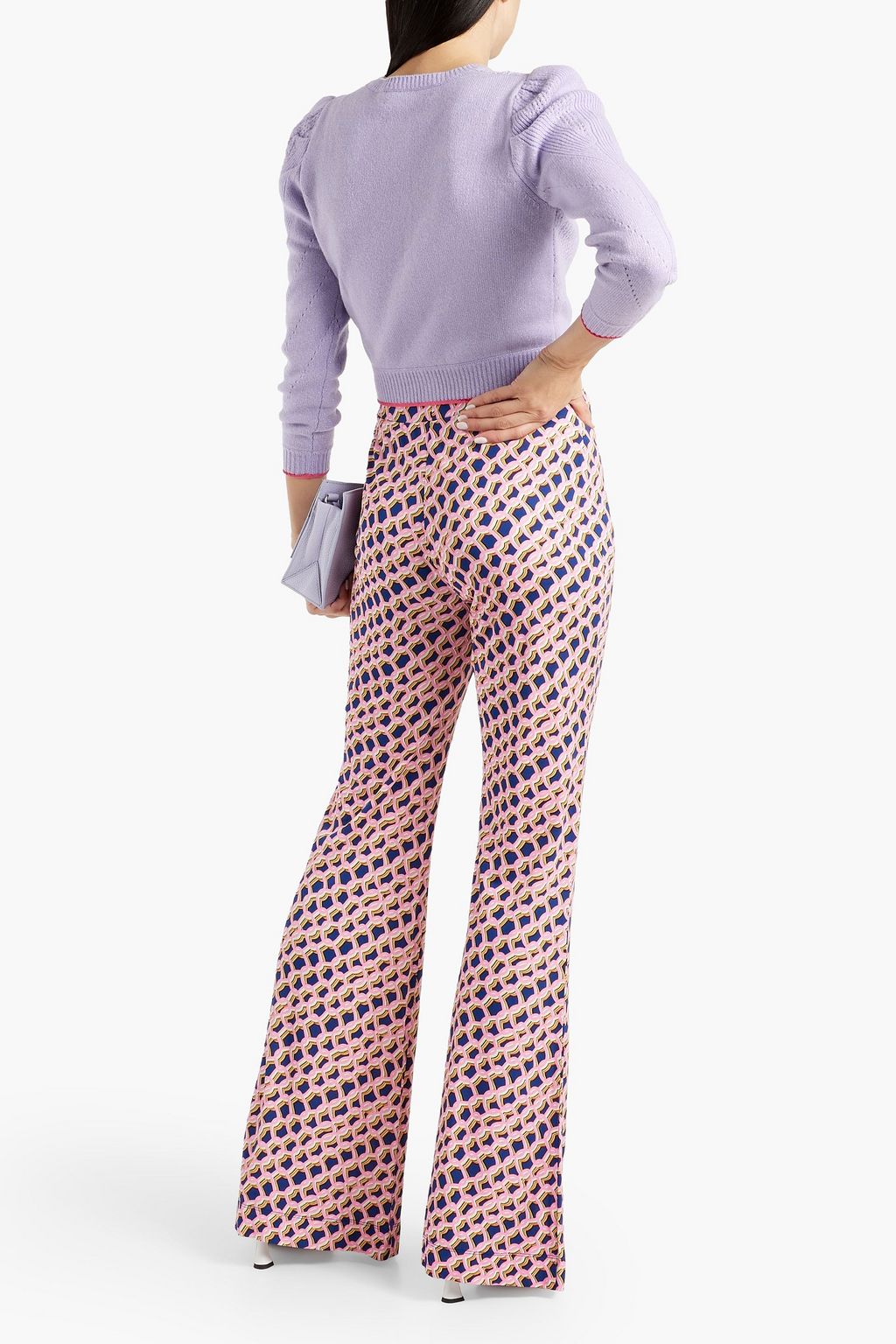 DIANE VON FURSTENBERG Timmy metallic pointelle-knit wool-blend cardigan