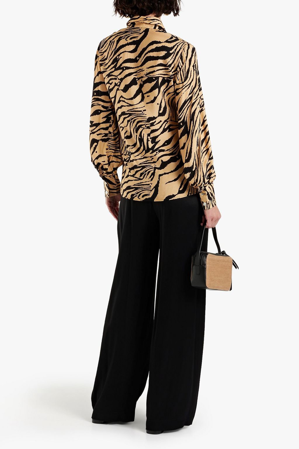 USISI·SISTER Jacquetta tiger-print crepe shirt