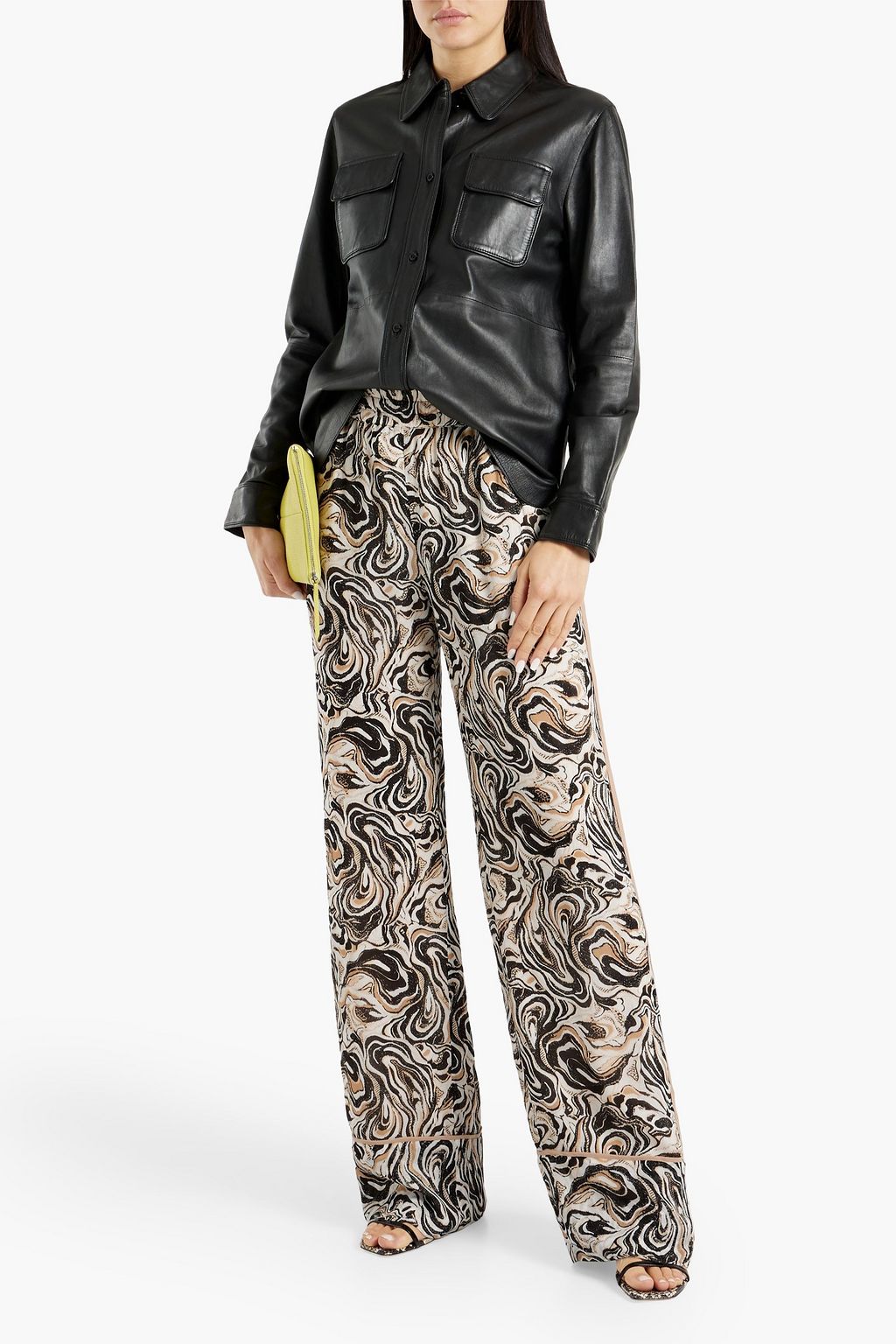DIANE VON FURSTENBERG Marvel printed crepe wide-leg pants