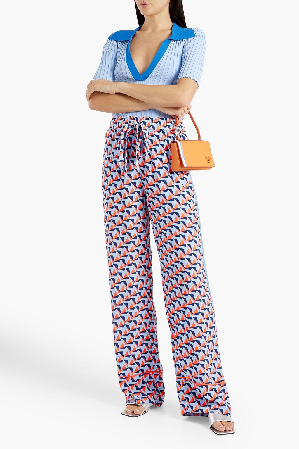 DIANE VON FURSTENBERG Maslin printed crepe wide-leg pants