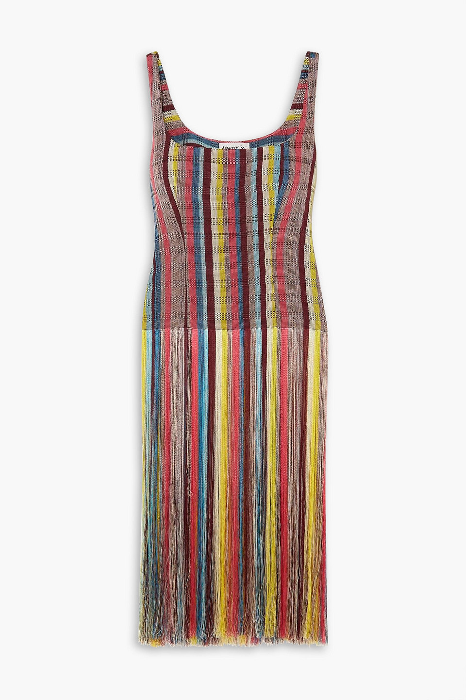 Shop Kenneth Ize Fringed Striped Woven Top In Pastel Yellow