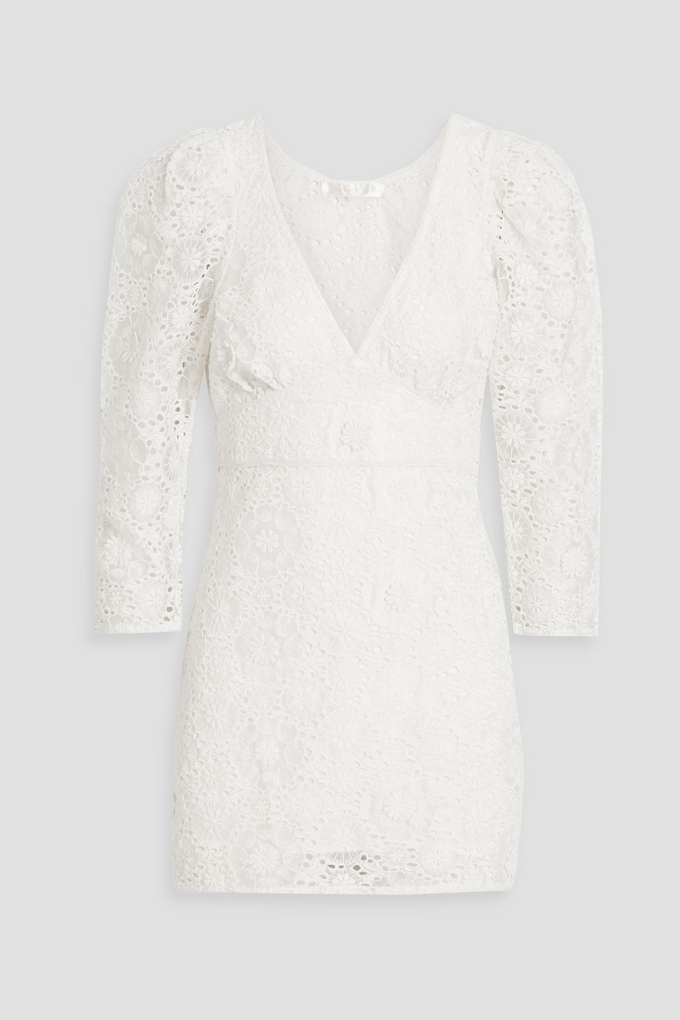 Loveshackfancy Faye Broderie Anglaise Organza Mini Dress In White