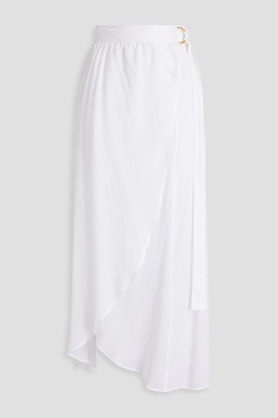 Devlin gathered voile midi wrap skirt