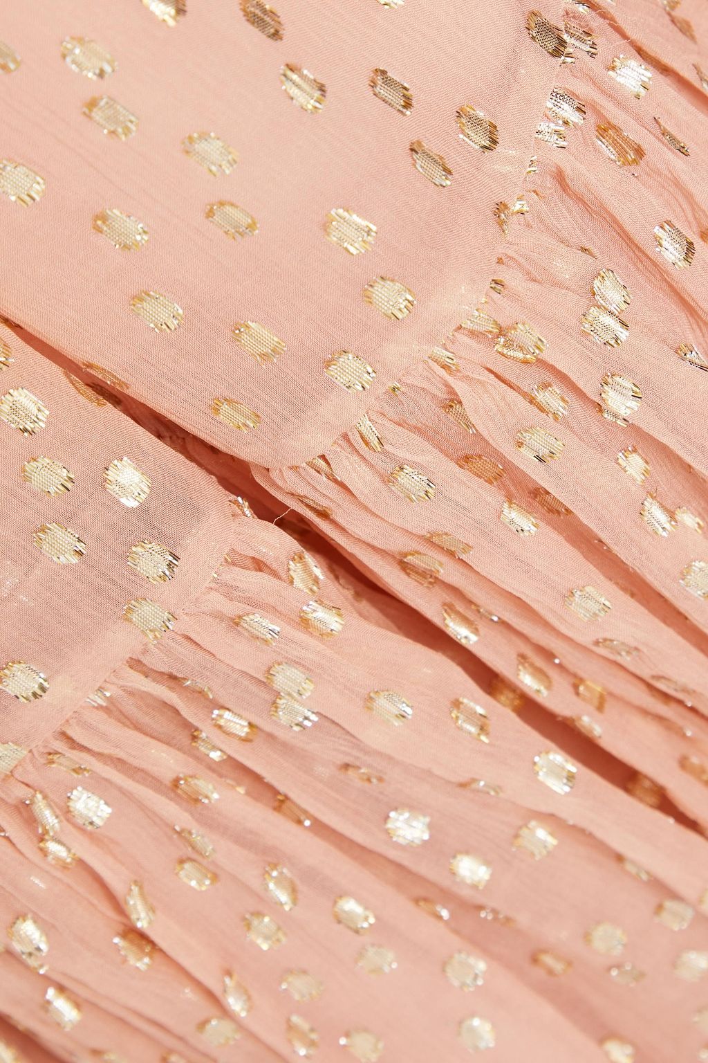 ZIMMERMANN Billow pussy-bow metallic fil coupé crepon midi dress