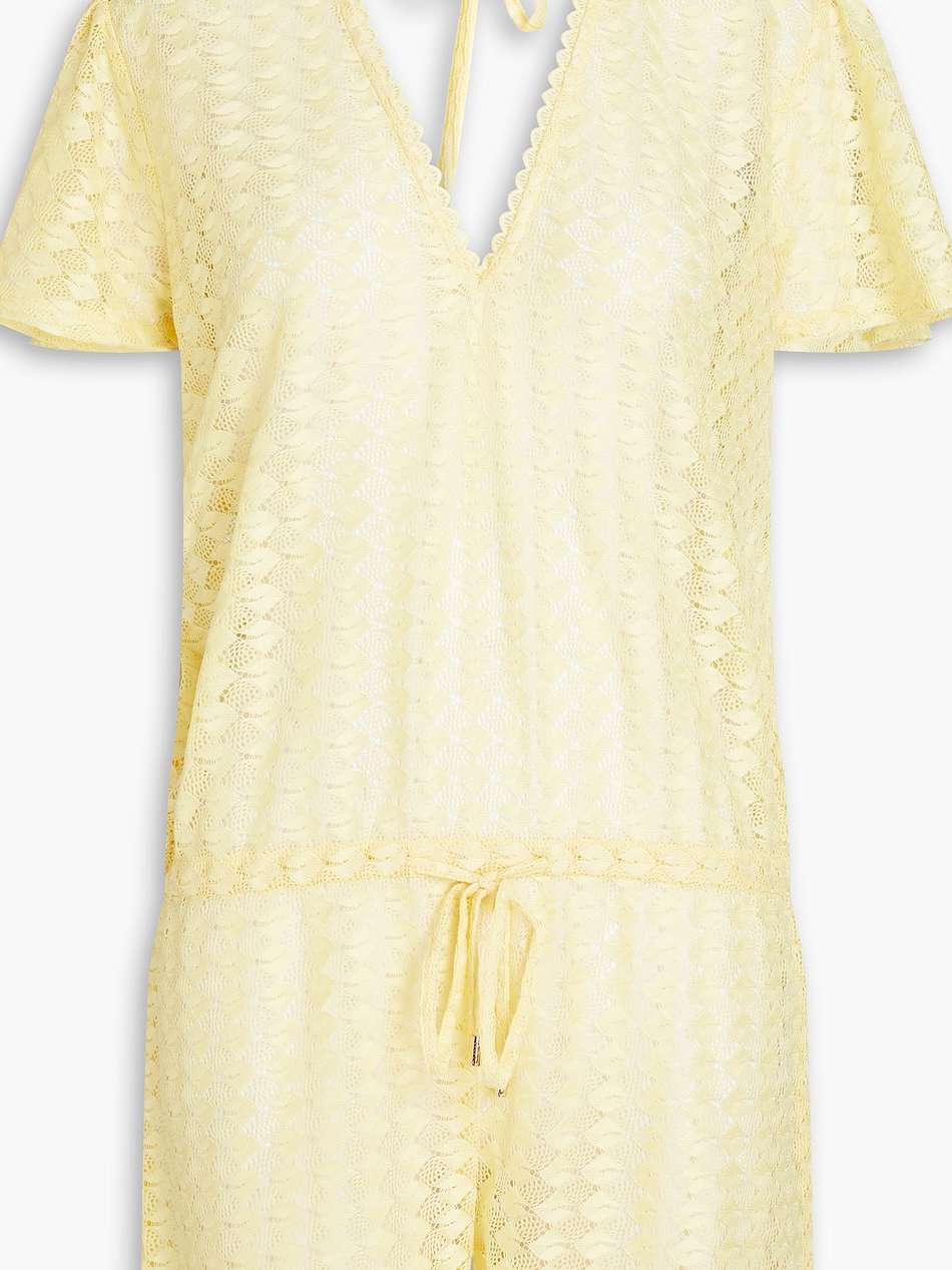 lola crochet-knit playsuit