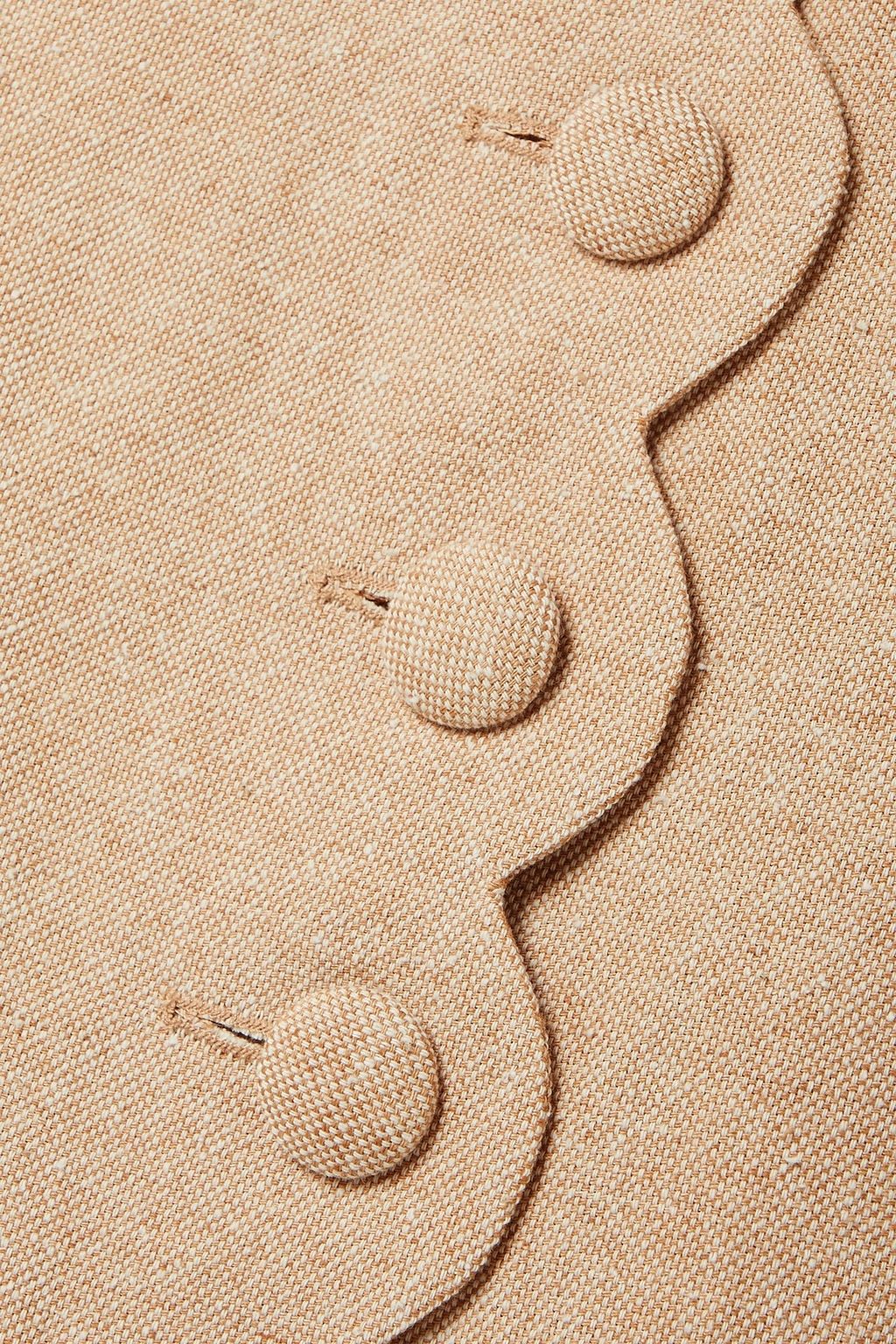 LISA MARIE FERNANDEZ Summer scalloped linen-tweed mini dress