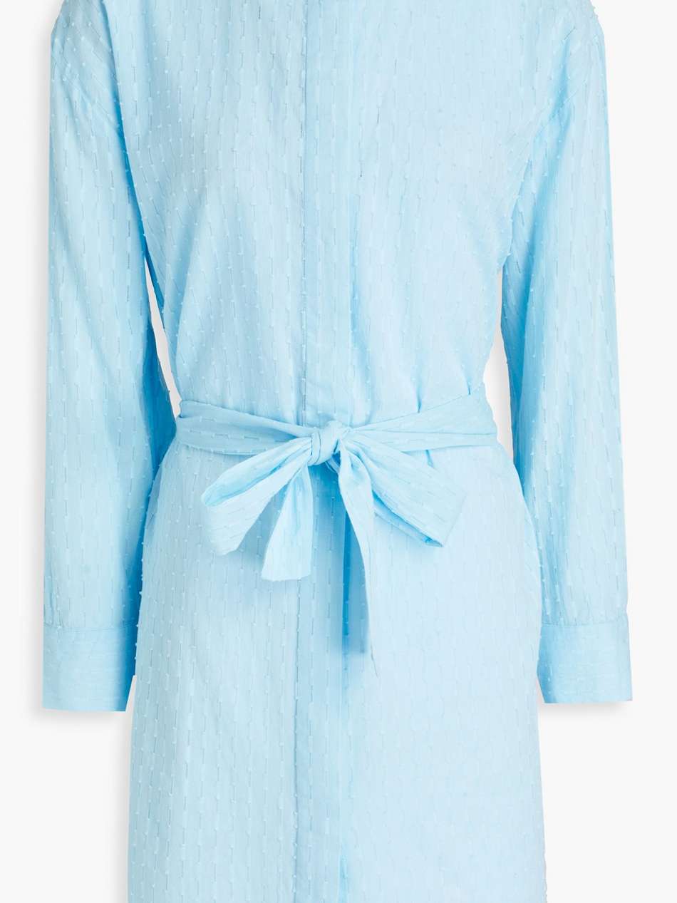 brandi belted cotton-jacquard mini dress